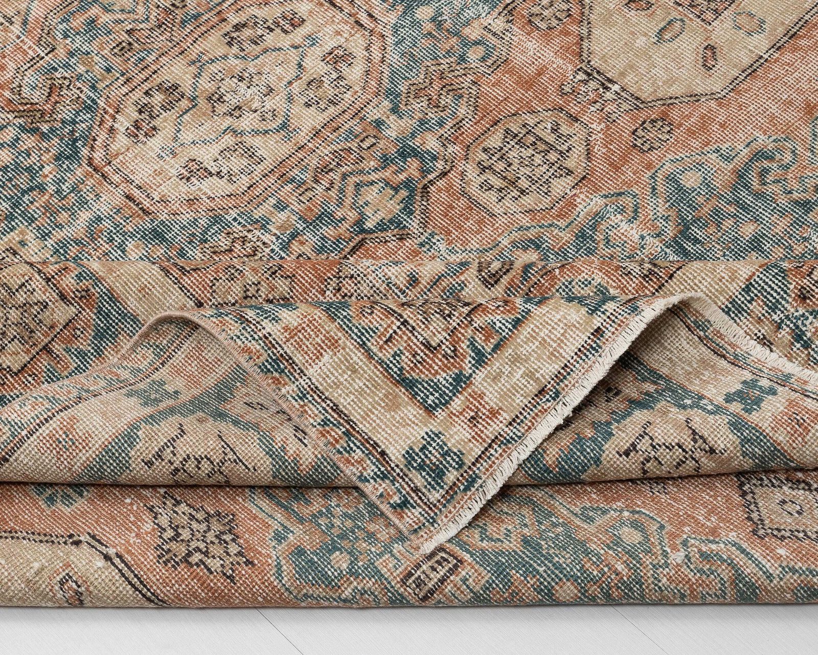 photo for sale 6.4 X 10.2 Feet Vintage Rug, Unique Turkish Rug, Area Rug, Oushak Rug, Antique Rug, Living Room Rug, Handmade Rug, Old Rug, Wool Rug, A4794