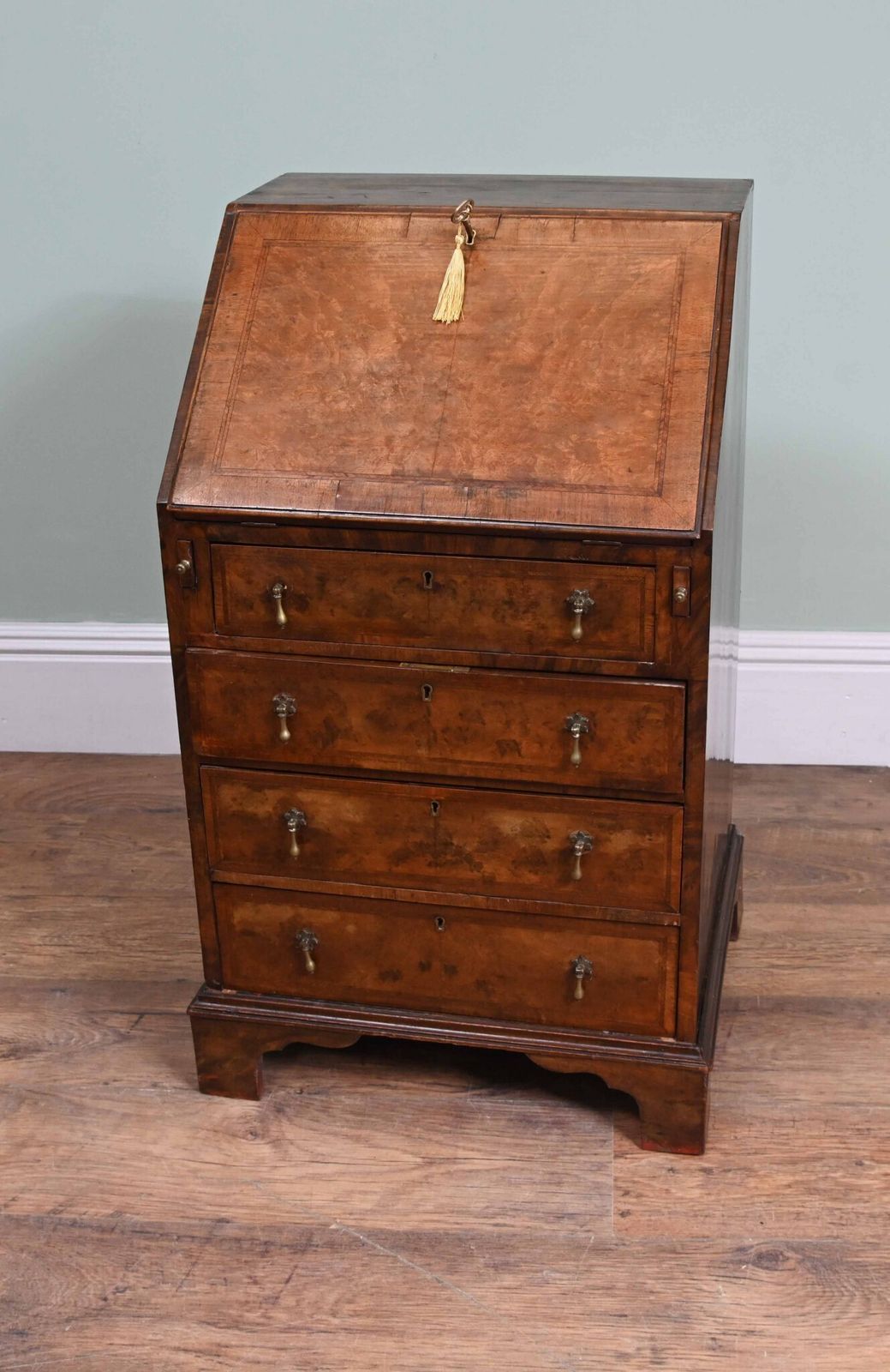 Victorian Bureau Desk Walnut Antique Writing Table 1890 photo for sale