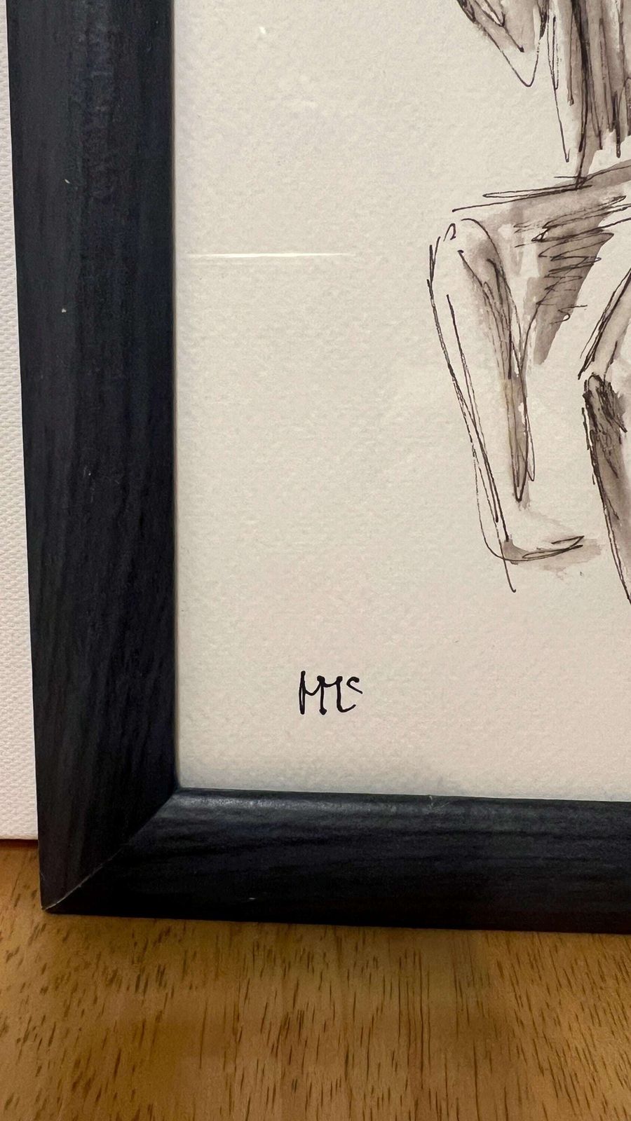 Original Contemporary Nude Study By Margaret Mcandrew – Pen And Watercolour photo for sale
