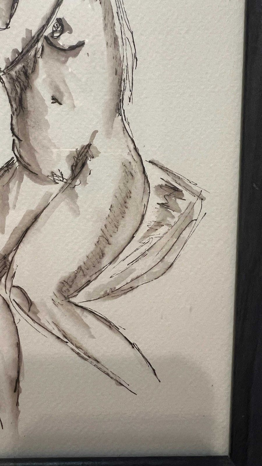 Original Contemporary Nude Study By Margaret Mcandrew – Pen And Watercolour photo Art