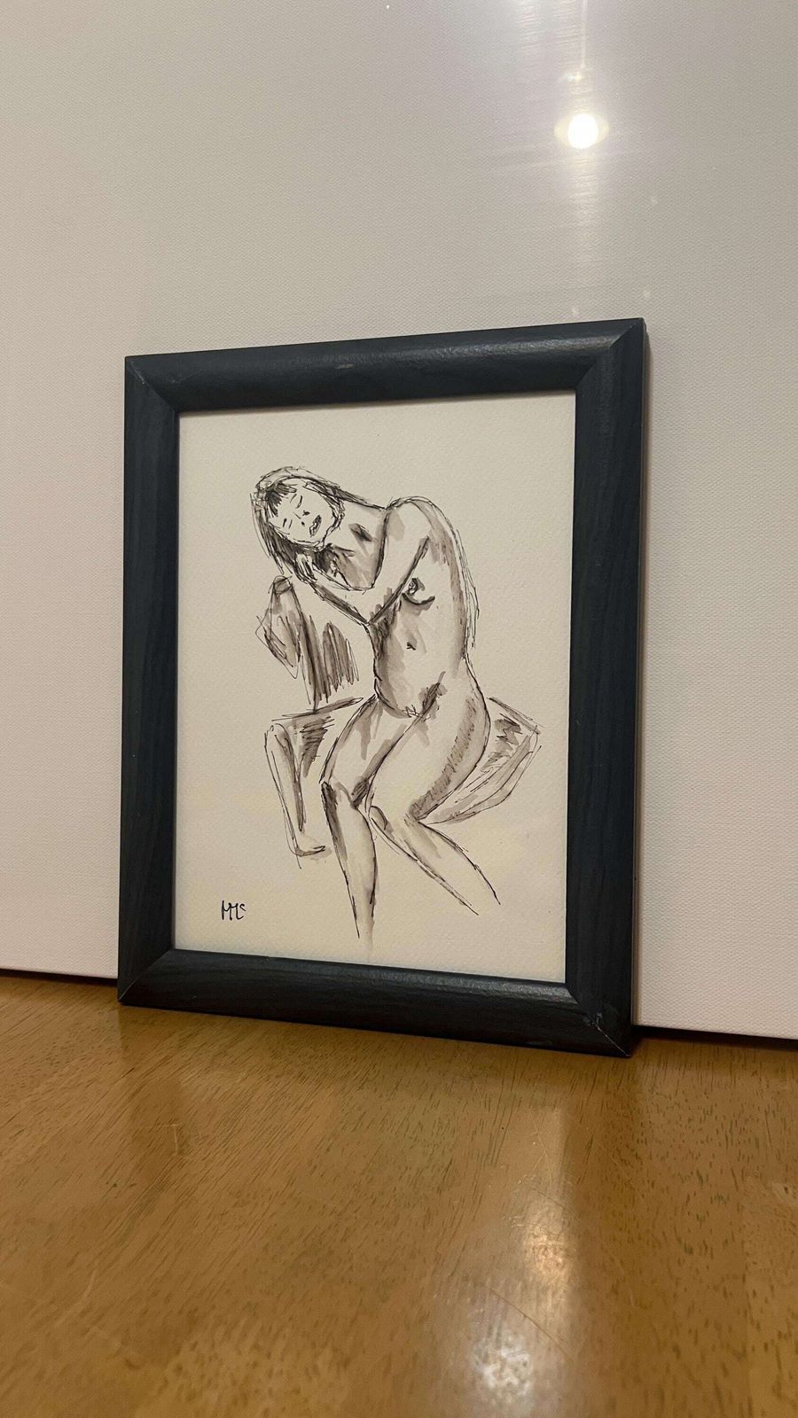 photo for sale Original Contemporary Nude Study By Margaret Mcandrew – Pen And Watercolour