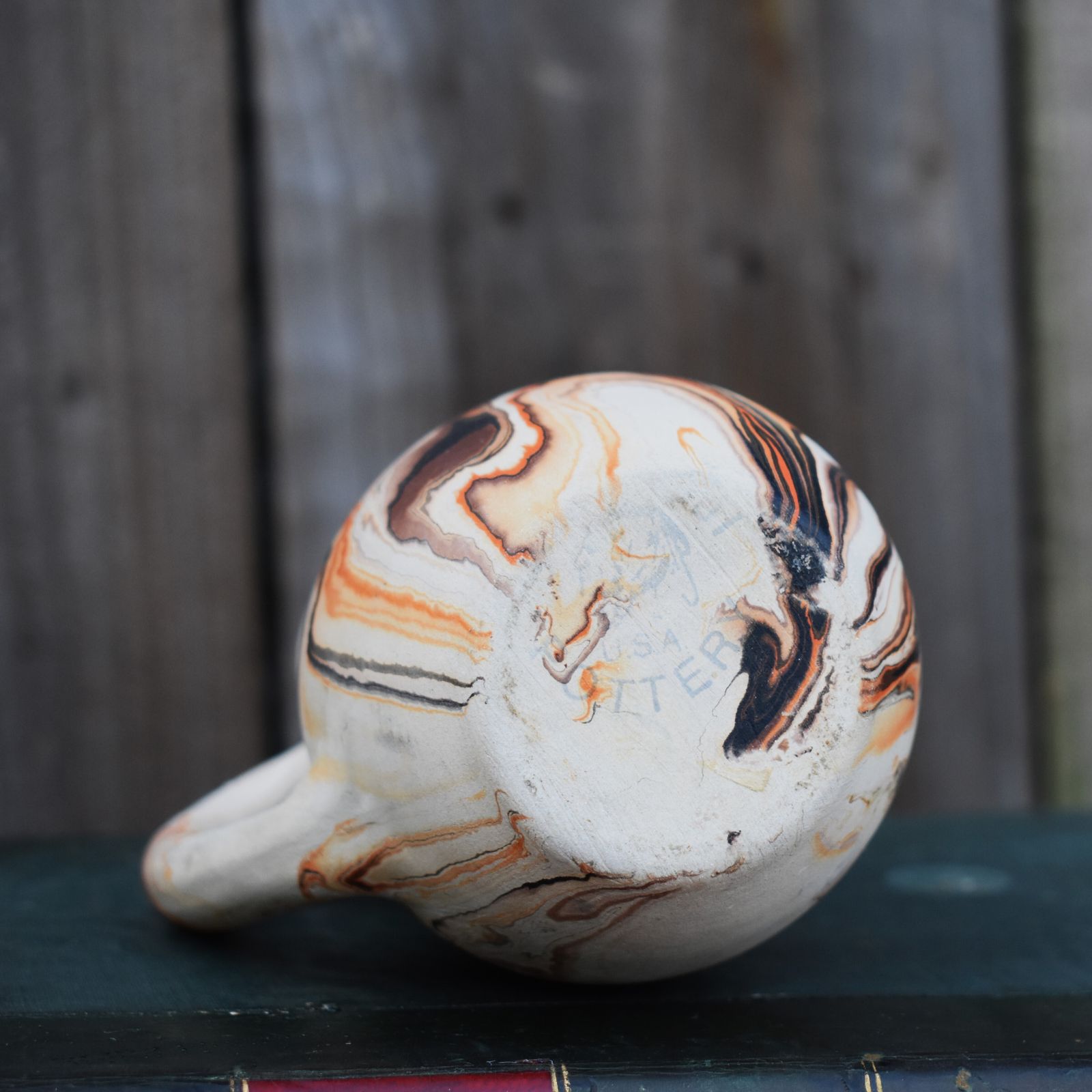 Antique Vintage Nemadji Indian Native Amercian Marbled Studio Art Pottery Jug photo buy