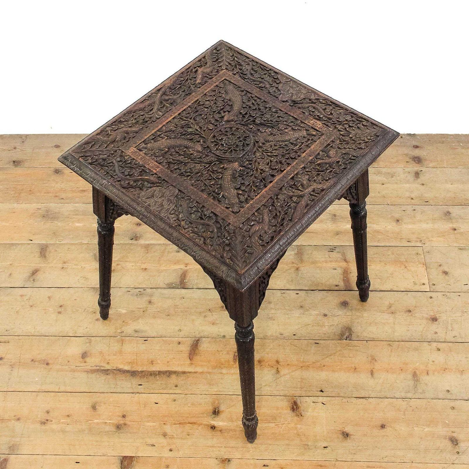 Antique Anglo Indian Carved Side Table | Antique Side Table | Antique Carved Tables | Console Table photo vinterior