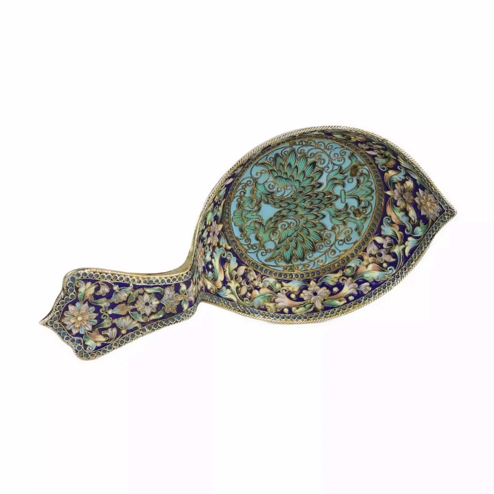 Silver Ladle With Enamel. St. Petersburg, Last Quarter Of The 19th Century. photo Home Decor