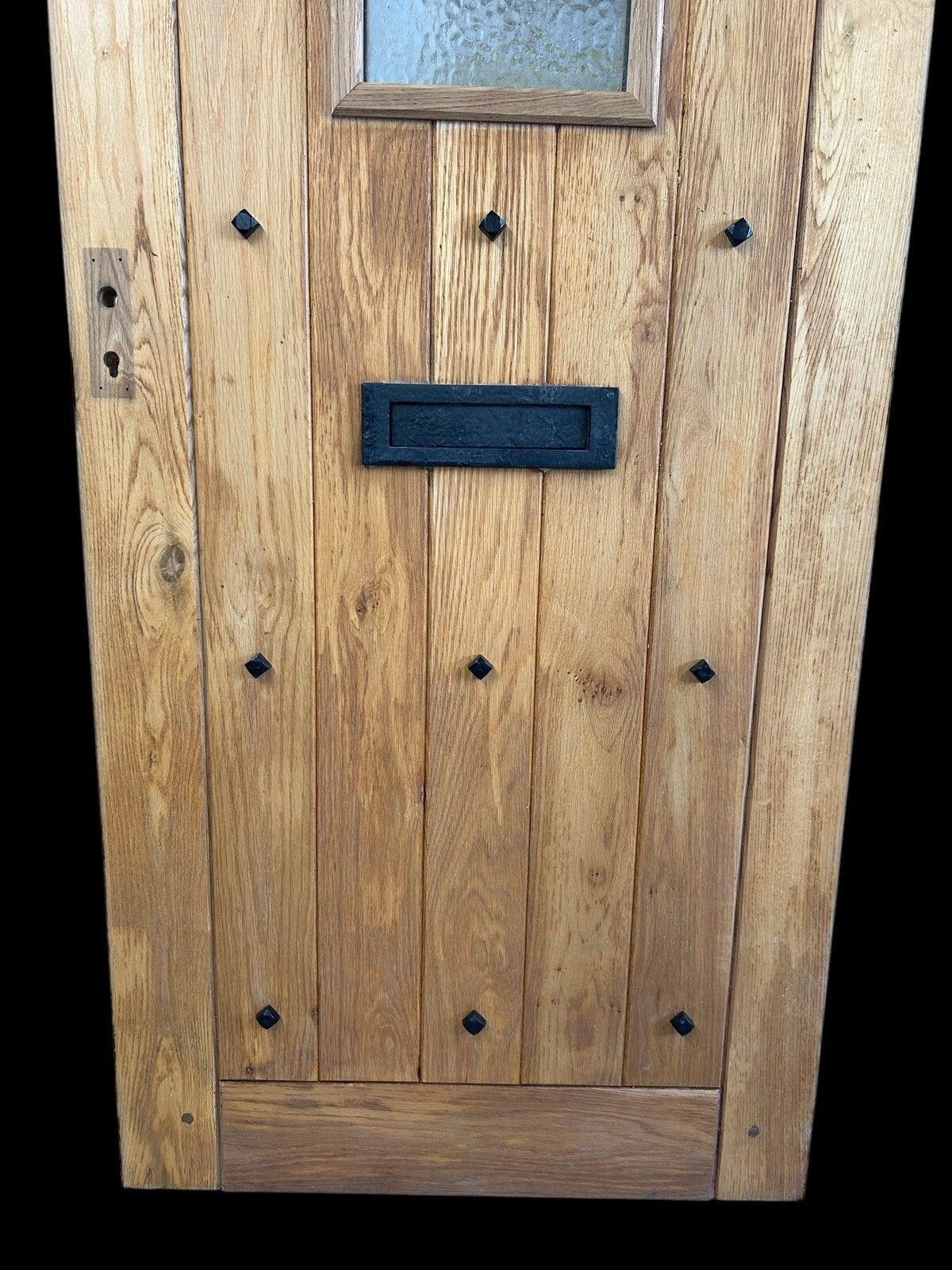 Solid Oak Front Door Antique Period Reclaimed Old Wood Iron Bespoke 58 Mm Deep photo vinterior