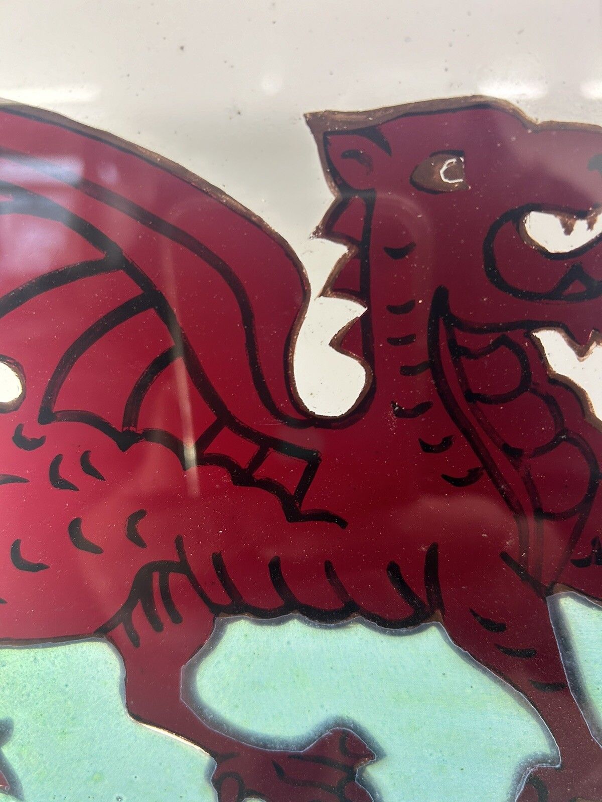 Stained Glass Window Panel Hand Painted Restored Lead Oak Frame Unique Hand Made photo vinterior