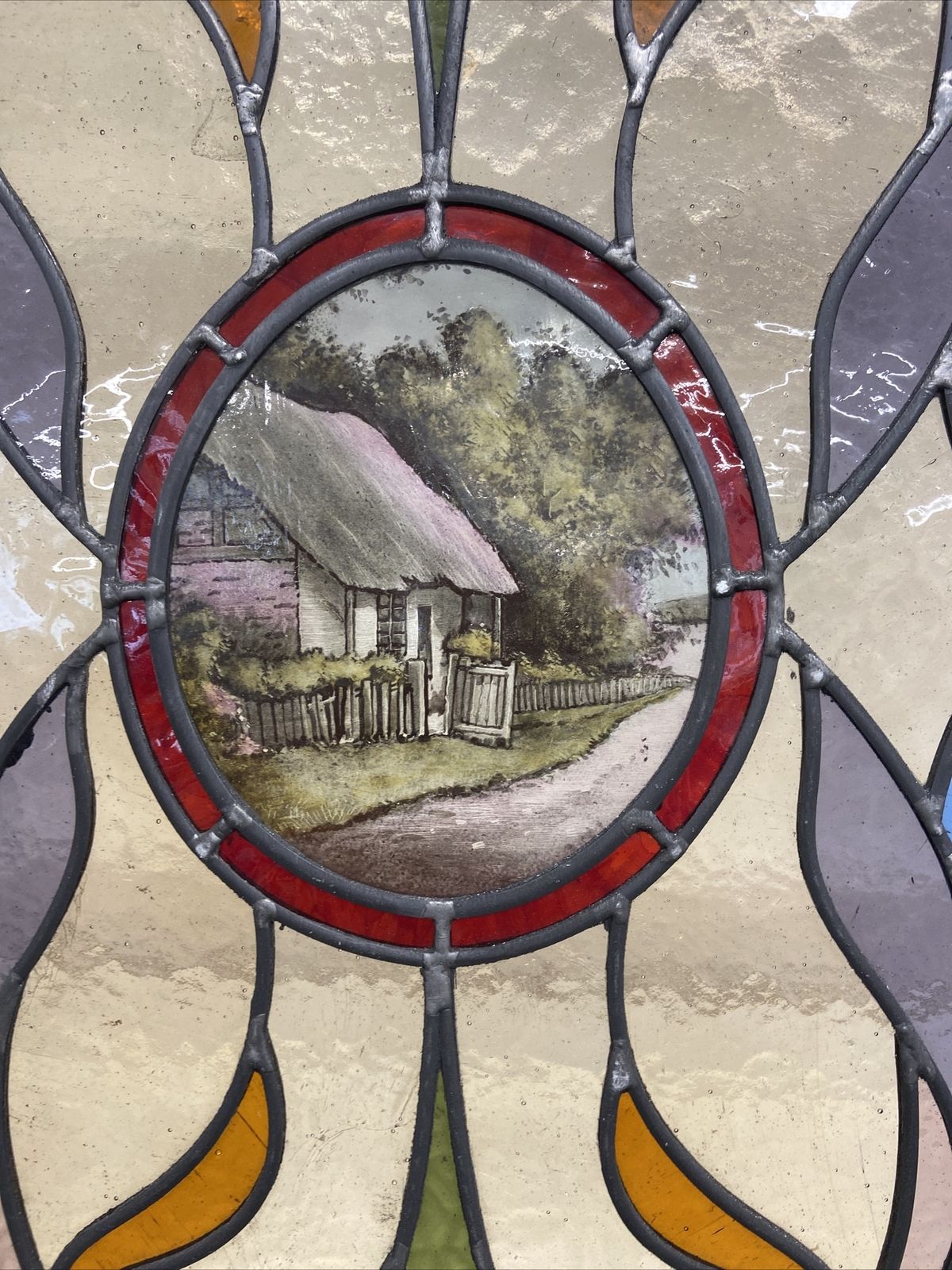 Edwardian Front Door Period Stained Glass Old Reclaimed Antique Lead Wood Refurb photo buy