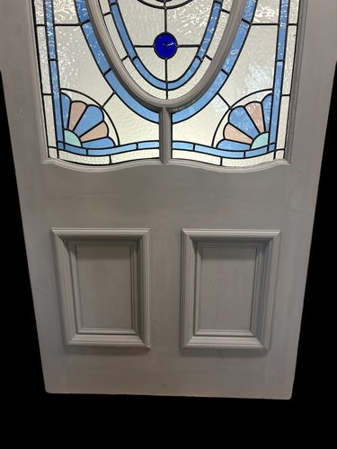 Victorian Stained Glass Front Door Old Antique Period Reclaimed Leaded Wood photo buy