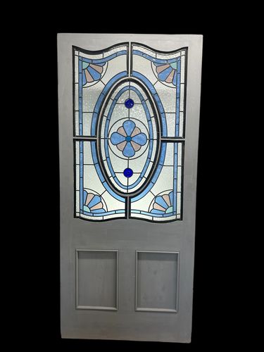 photo for sale Victorian Stained Glass Front Door Old Antique Period Reclaimed Leaded Wood