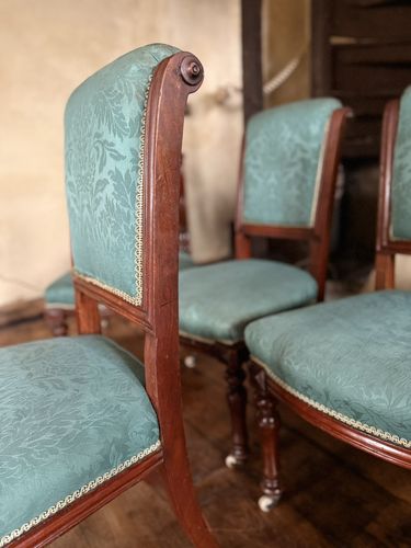 Set Of 6 Rare Original English Antique Mahogany Diner Dining Chairs Circa 1870 photo 699.0