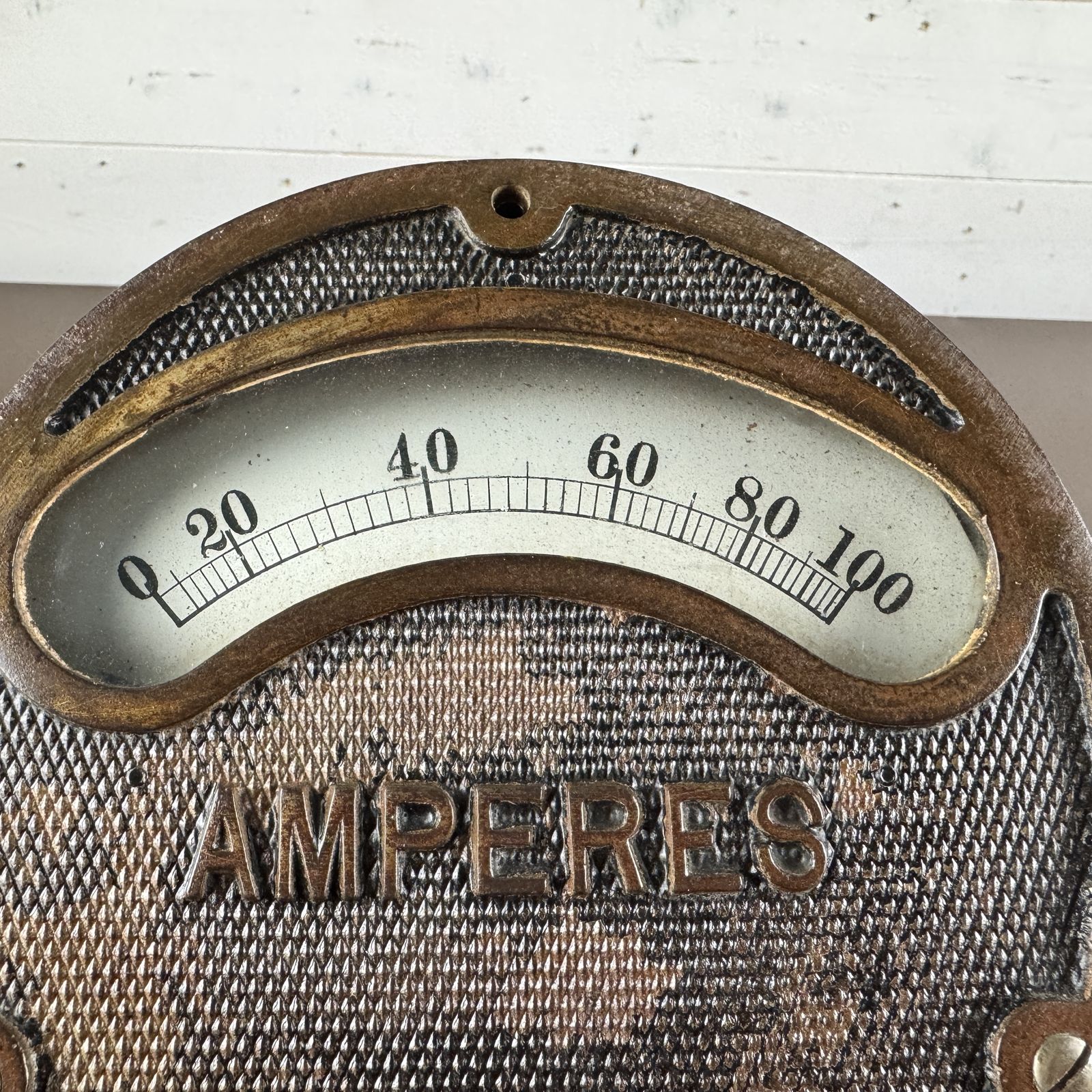 Pair Of Antique Industrial Factory Gauges Volts Amperes photo for sale