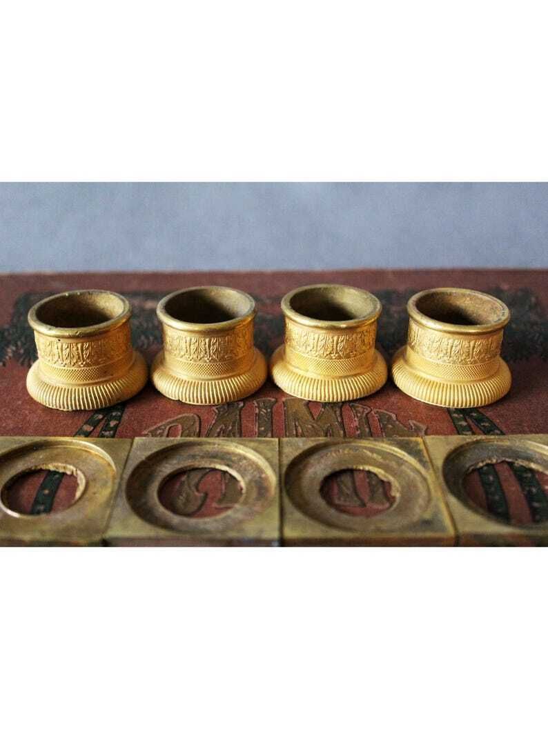 Zoals Afgebeeld – 4 Vintage Franse Messing Tafelpoot Onderdelen Met Vierkante Voet, Geschikt Voor Meubels, Klokken, Vervanging, Restauratie