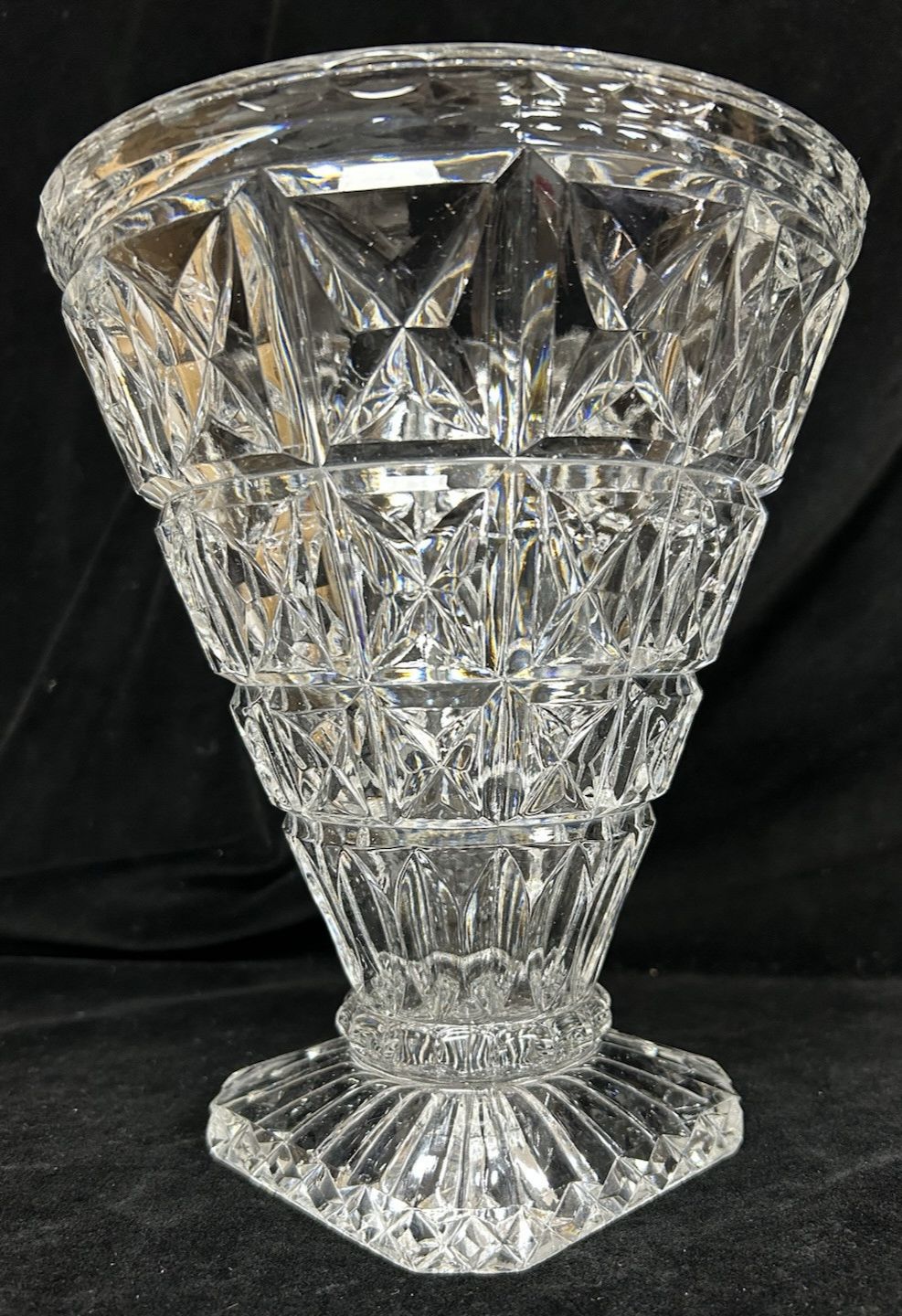 Vintage Heavy Cut Crystal Ice Bucket / Vase Trumpet Shaped photo buy