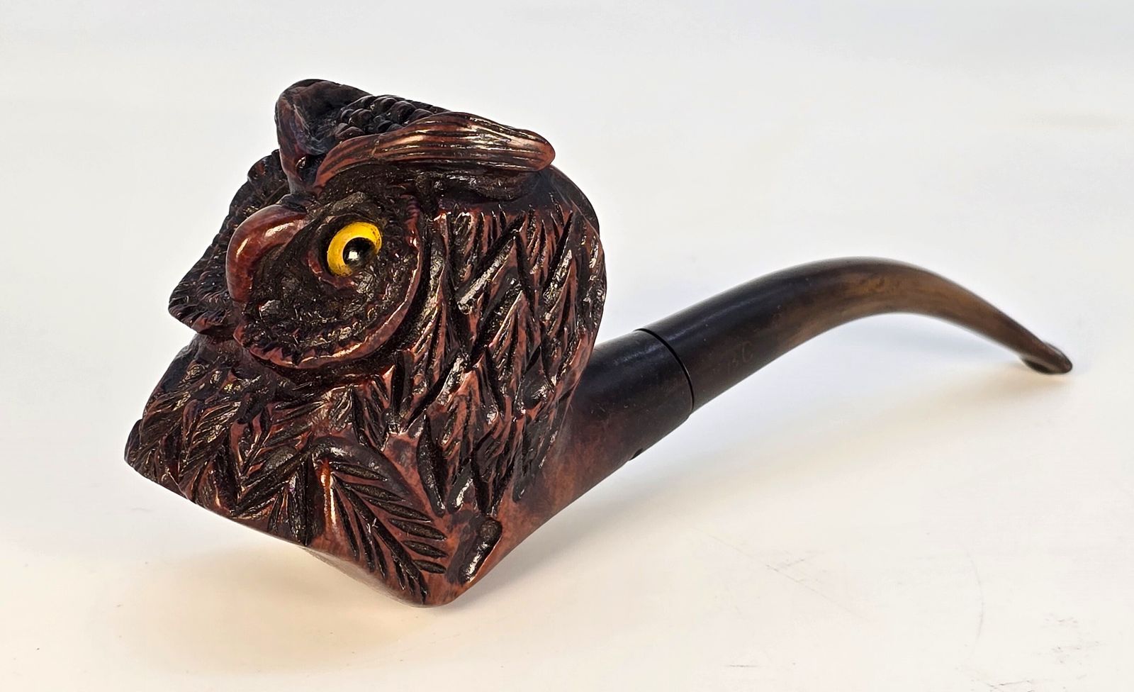 photo for sale A Rare Owl Novelty Burr Briar Wood Smoking Pipe Circa 1900