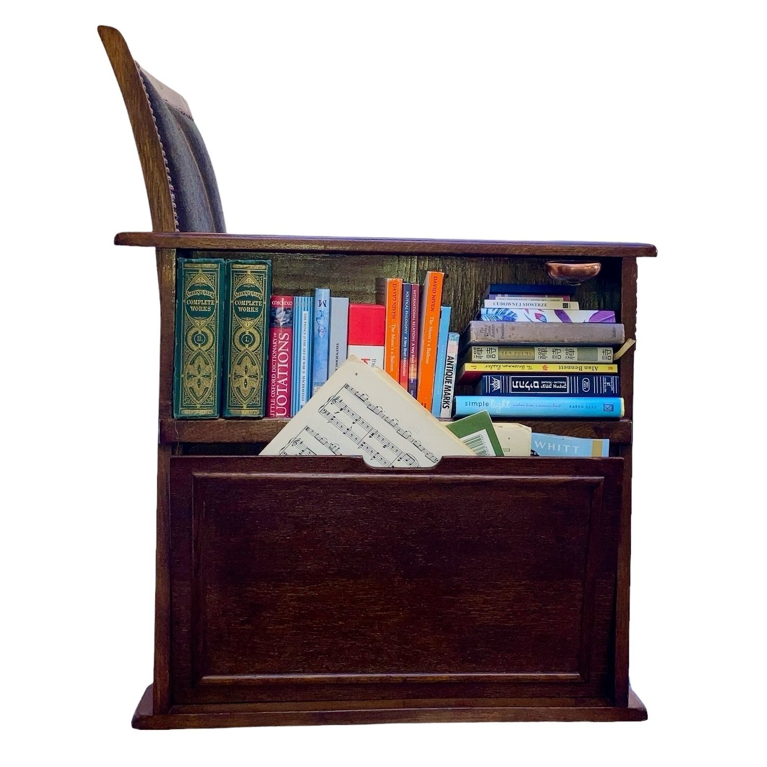 Heals Style Art Deco Library Armchair With Bookcase And Drinks Compartment In South American Cowhide Fully Restored photo Furniture