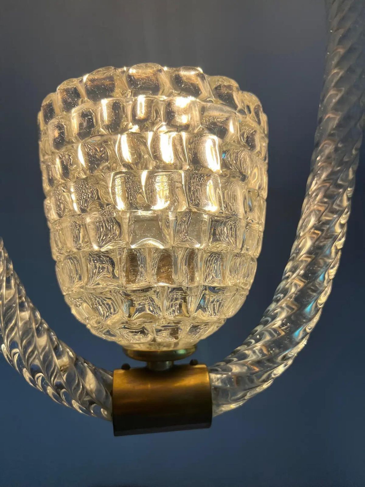 Art Deco Chandelier By Ercole Barovier, Murano, 1940s photo for sale
