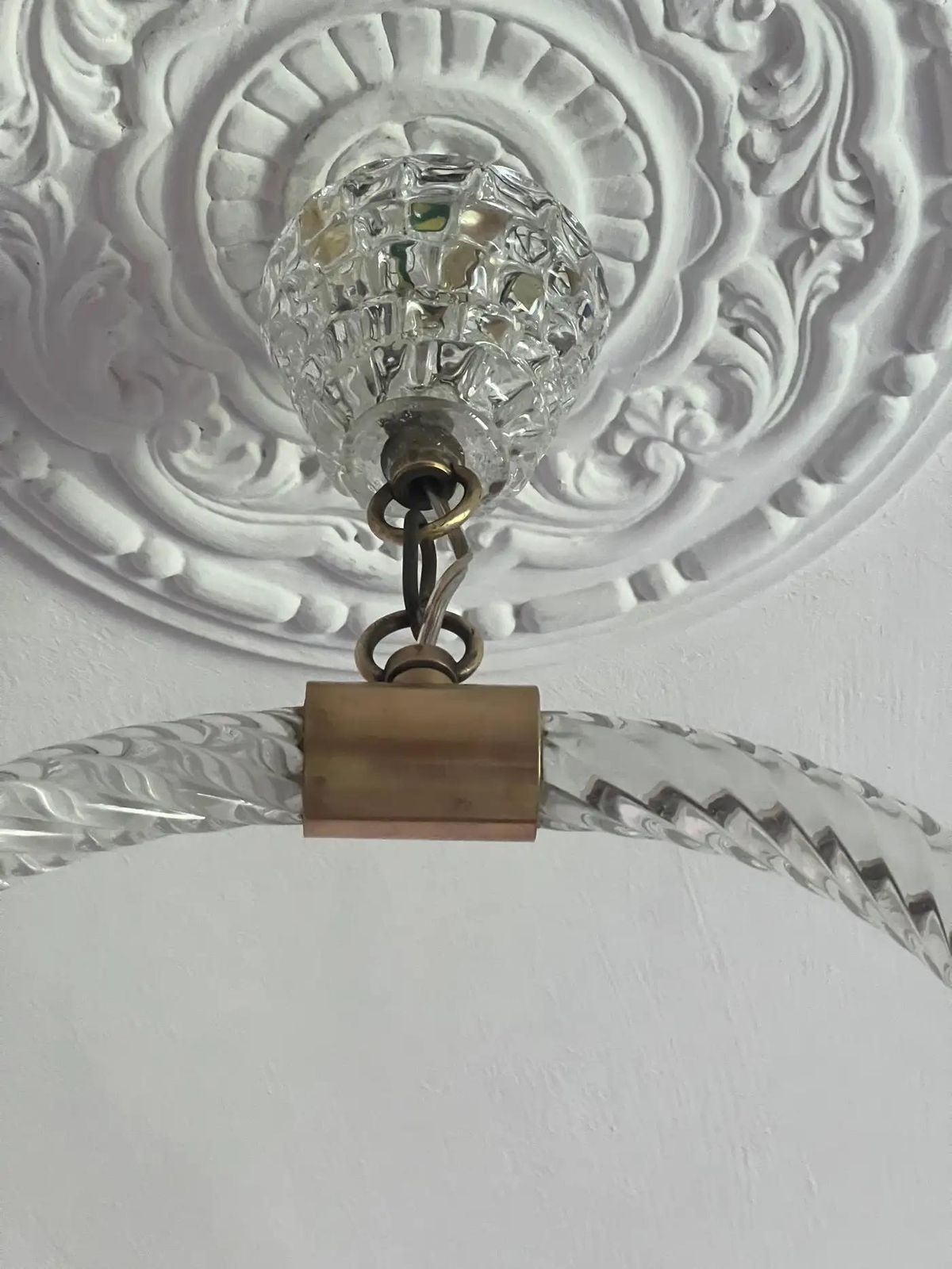 Art Deco Chandelier By Ercole Barovier, Murano, 1940s photo vintage