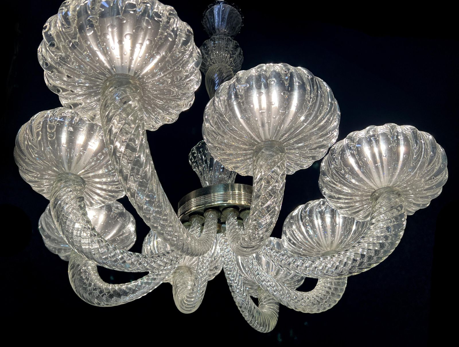 Lighting Chandelier By Barovier & Toso, Murano, 1940 photo