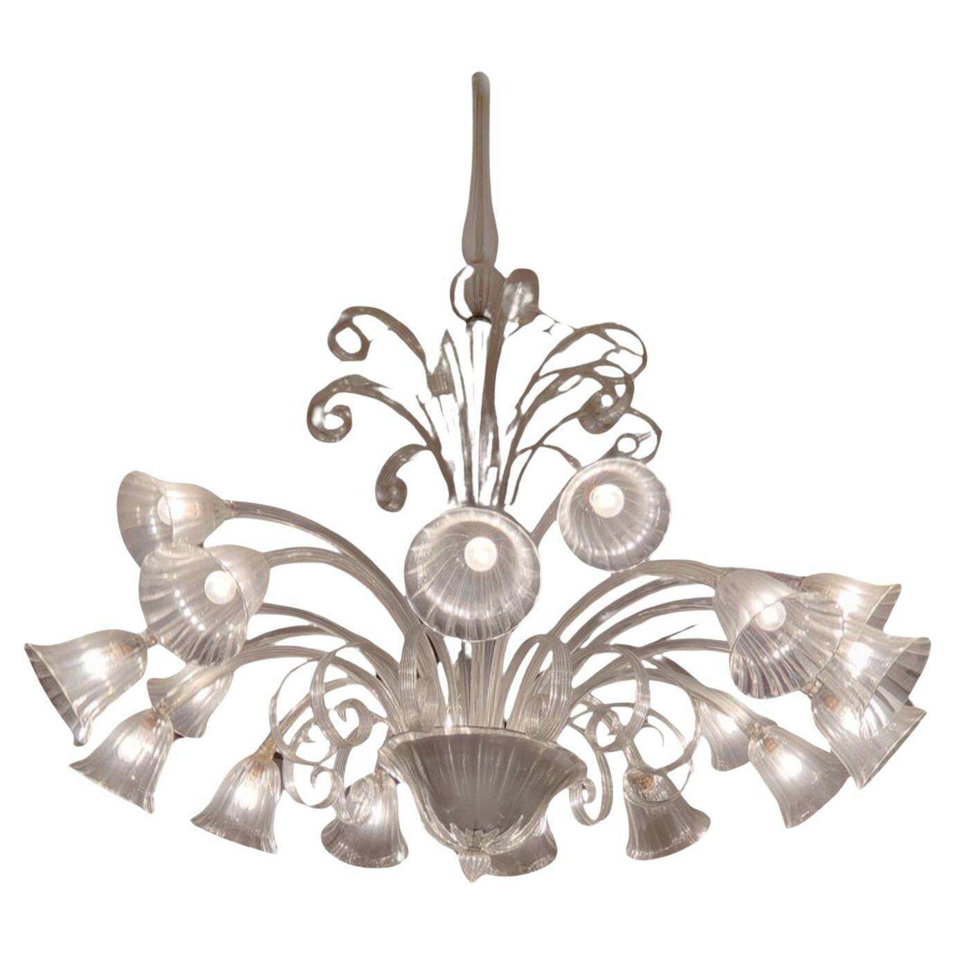 Art Deco Chandelier By Ercole Barovier, Murano, 1940s