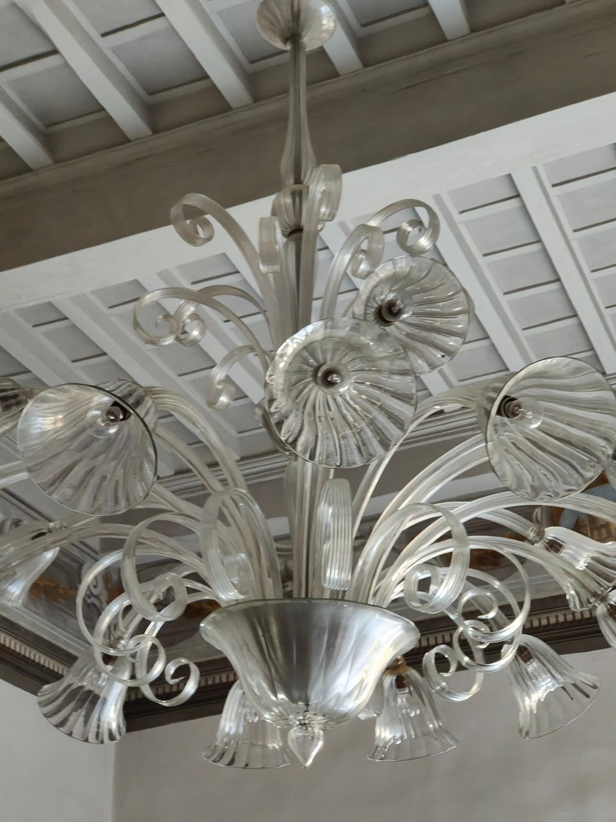 photo for sale Art Deco Chandelier By Ercole Barovier, Murano, 1940s