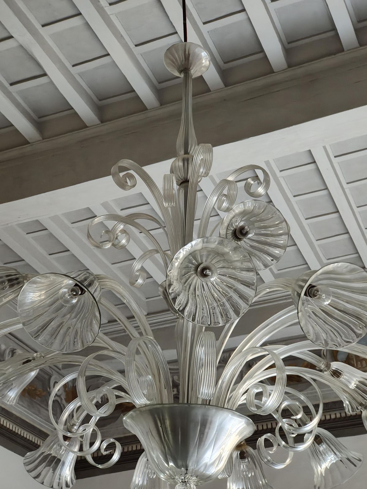 Lighting Art Deco Chandelier By Ercole Barovier, Murano, 1940s photo
