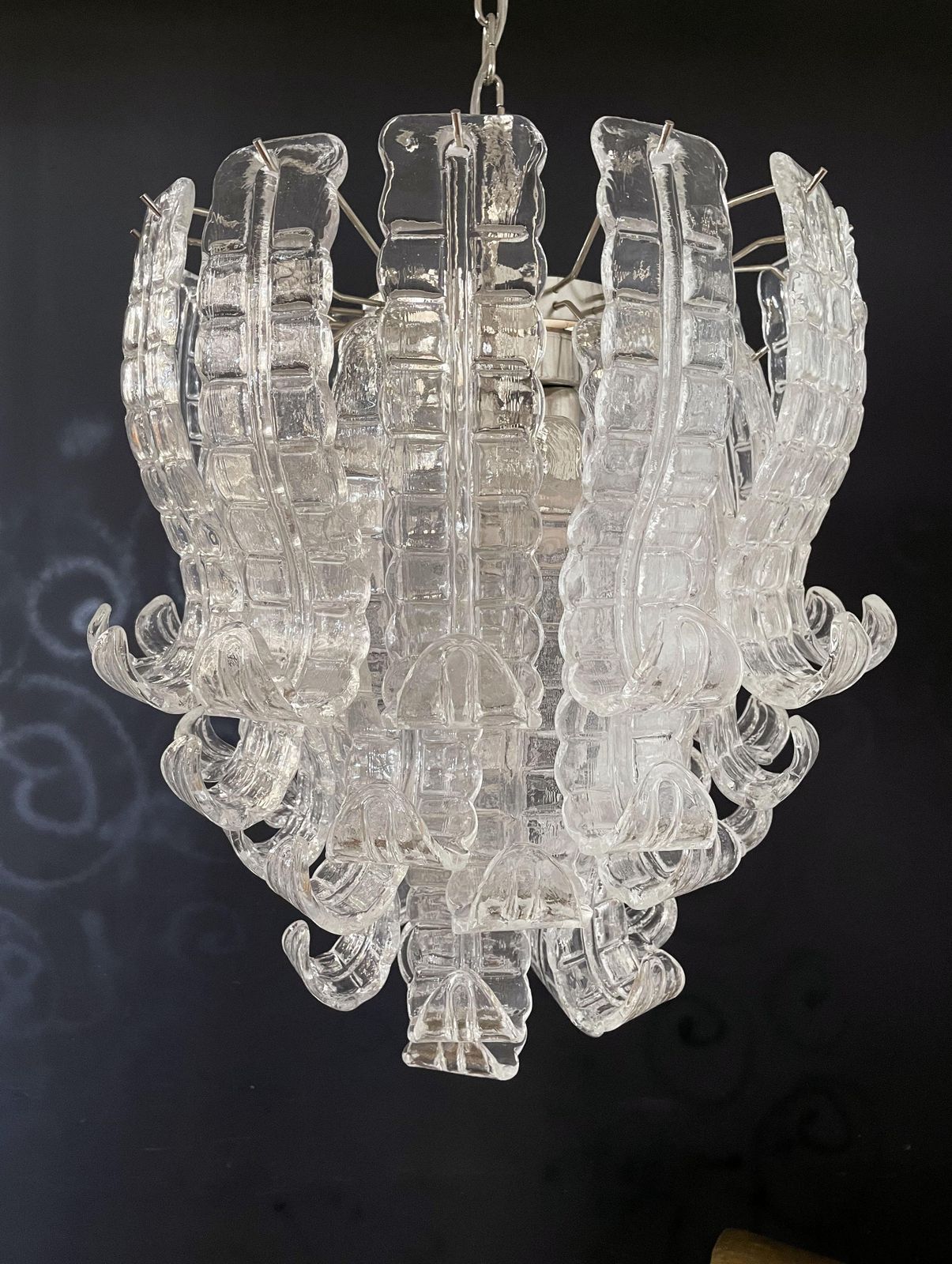 photo for sale Spectacular Venetian Pink Glass Chandelier. Murano