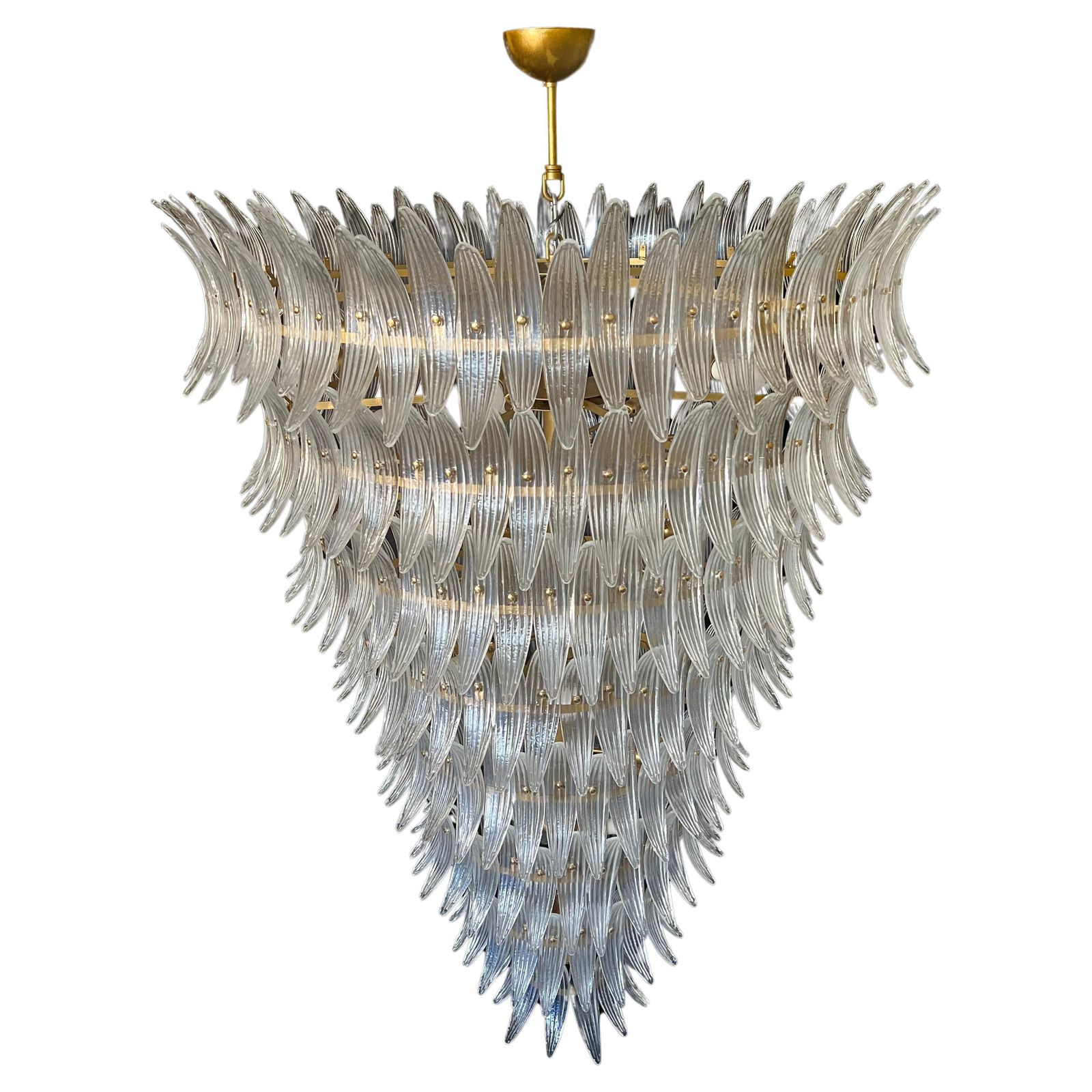 Giant Royal Pearl Palmette Chandelier, Murano photo for sale