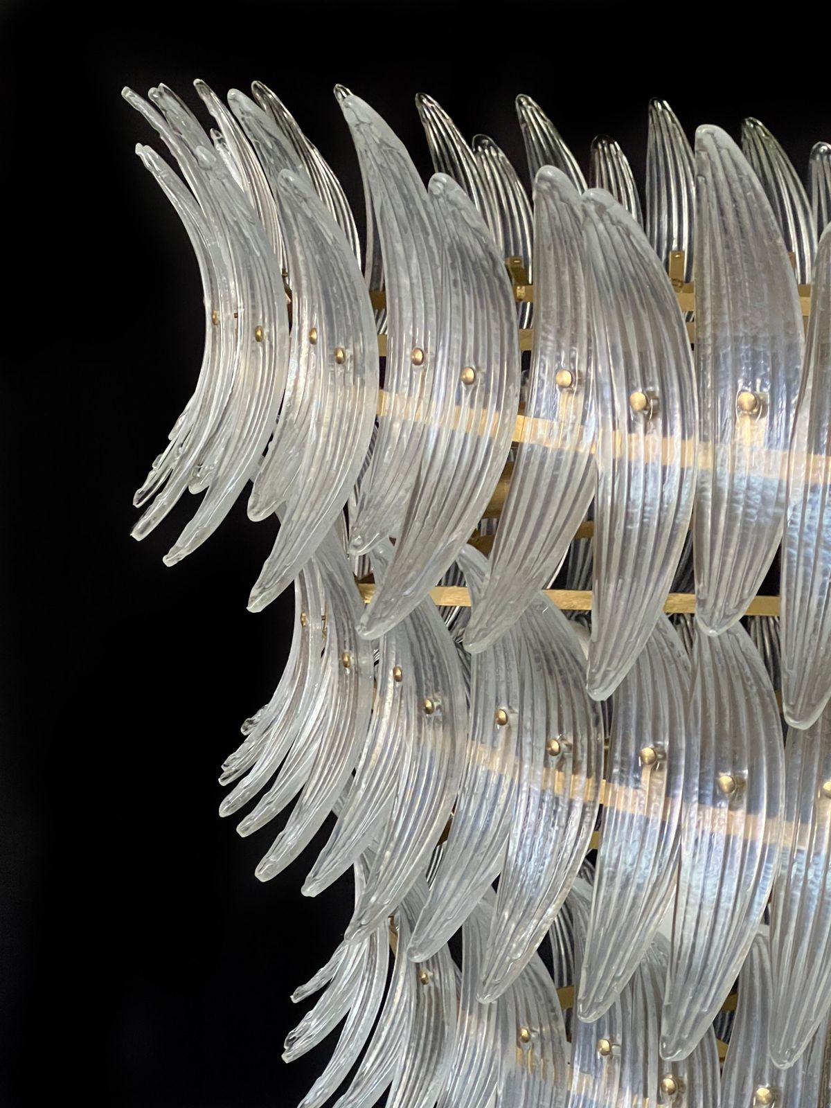 photo for sale Giant Royal Pearl Palmette Chandelier, Murano