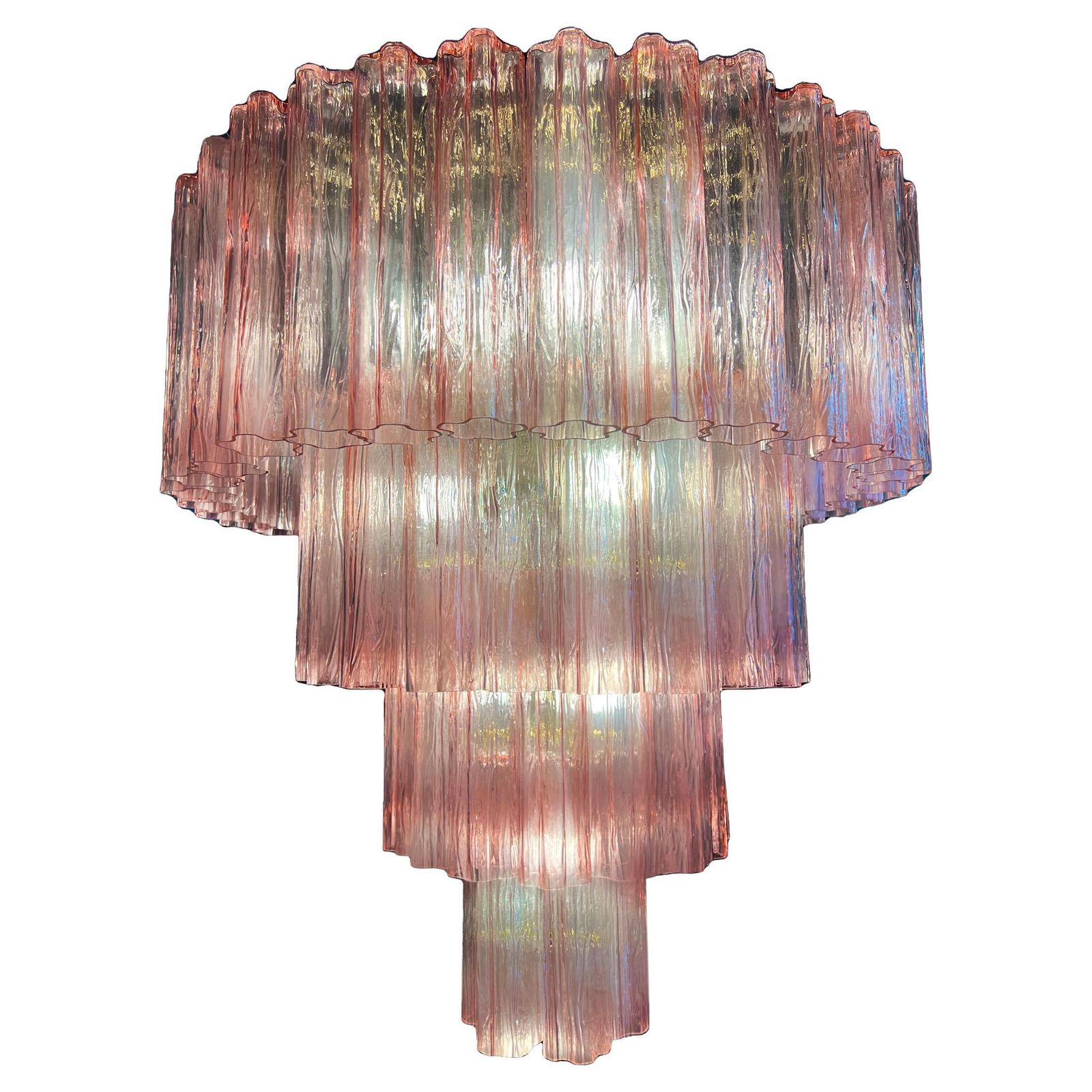 Charming Talian Pink Chandelier By Valentina Planta, Murano