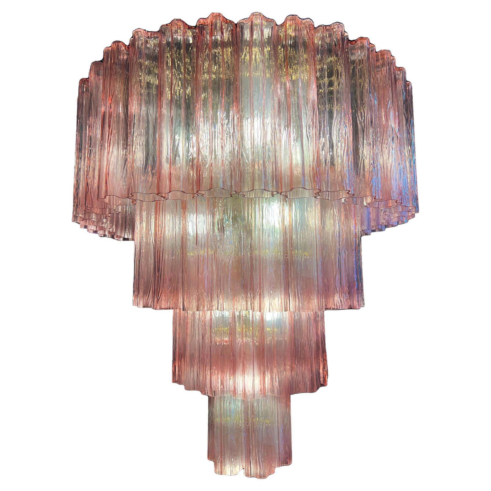 Charming Italian Pink Chandelier By Valentina Planta, Murano photo furniture