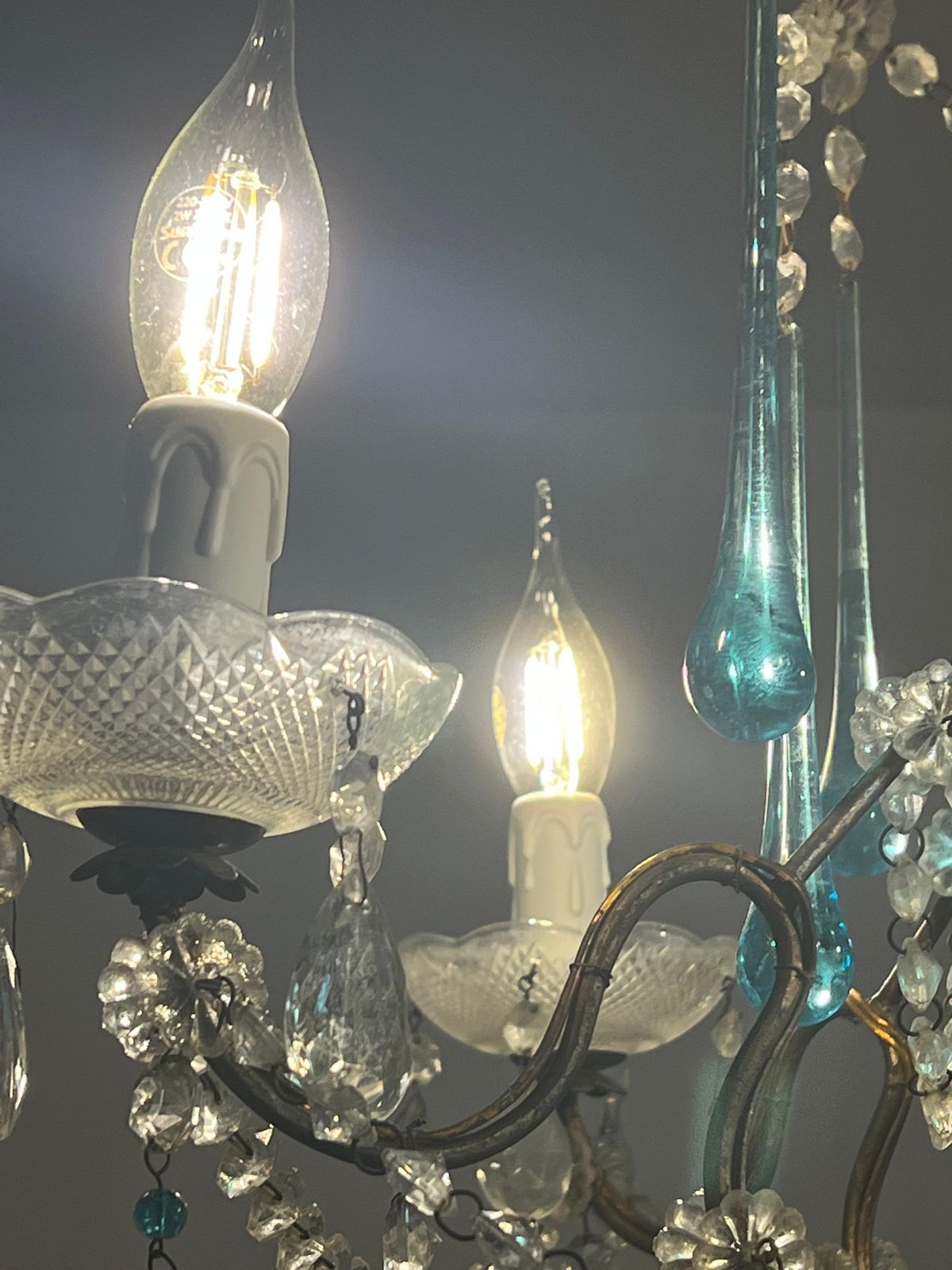 Greta Garbo's Tears Murano Chandelier 1980s photo buy