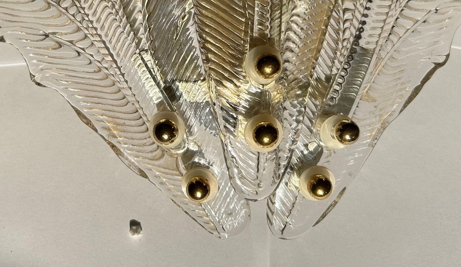 photo for sale Luxurious Pair Of Wall Lamps Style Barovier & Toso, Murano, 1980s