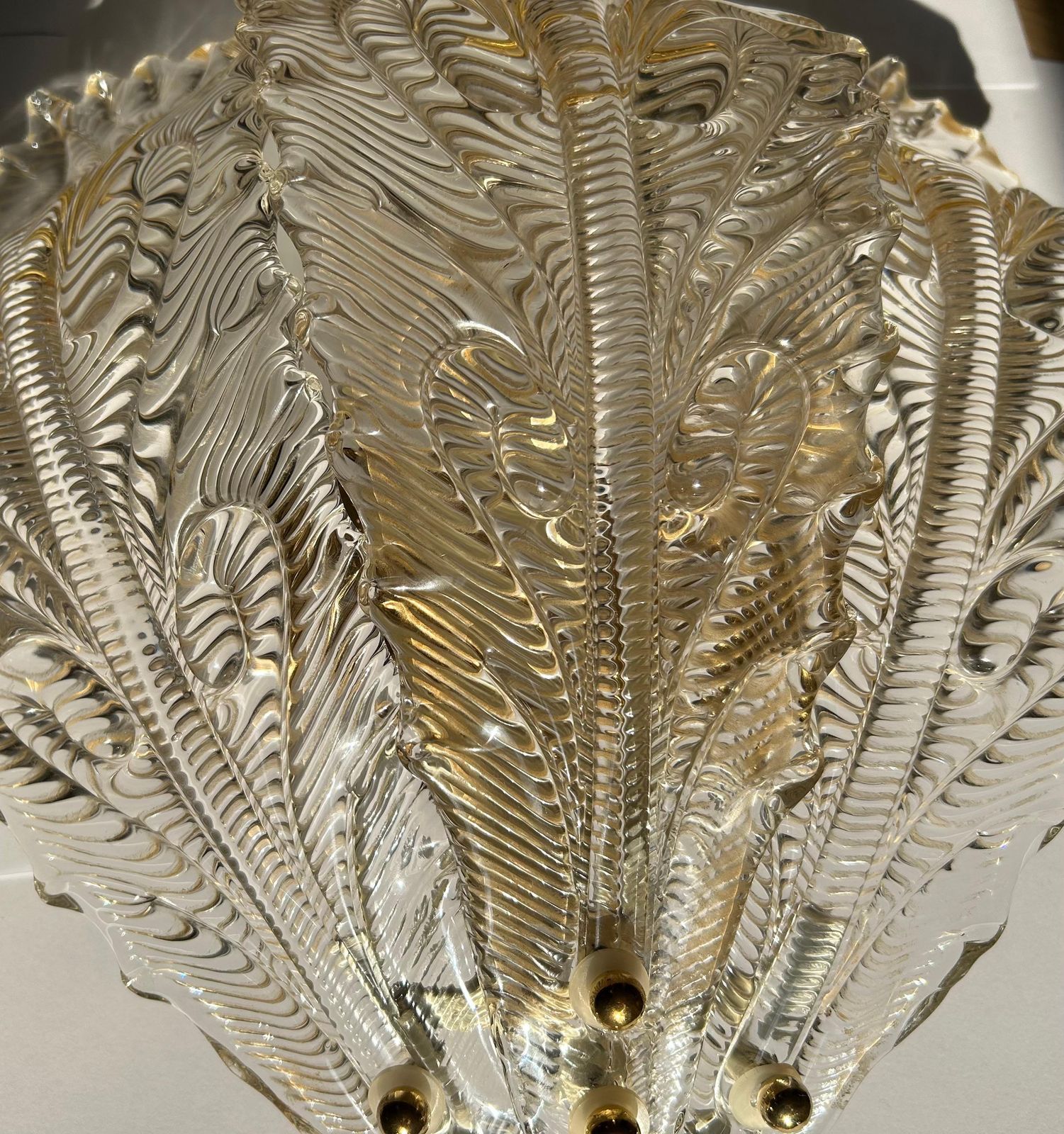 Lighting Luxurious Pair Of Wall Lamps Style Barovier & Toso, Murano, 1980s photo