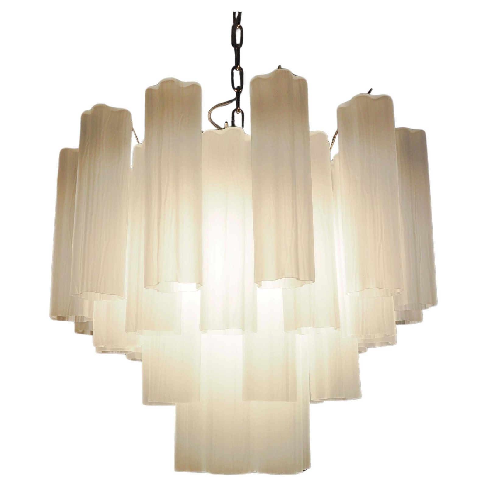 Gorgeous Murano Glass Tube Chandeliers   36 Etched Glass Tube photo 2384.0