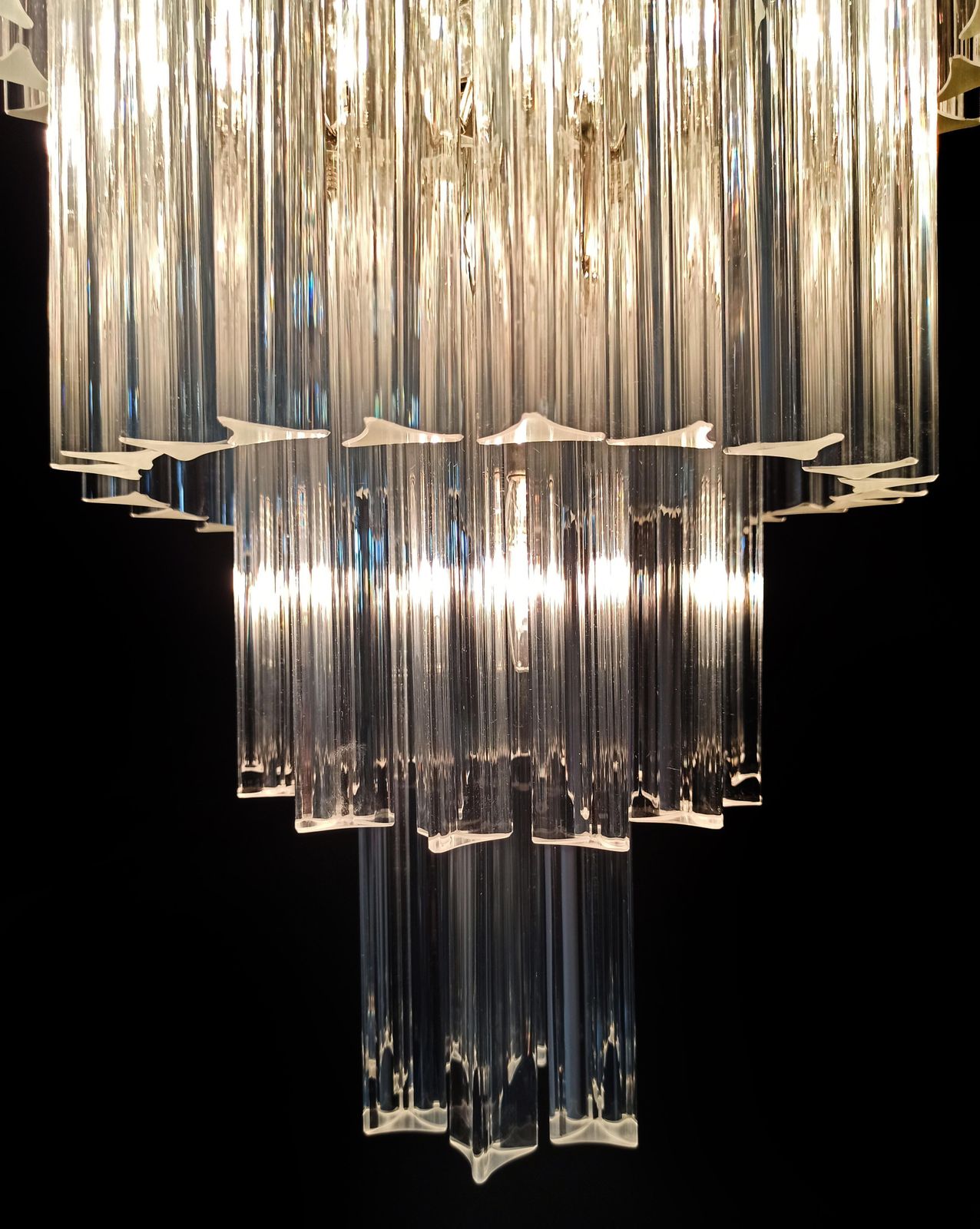 photo for sale Beautiful Murano Glass Chandeliers   111 Transparent Triedri