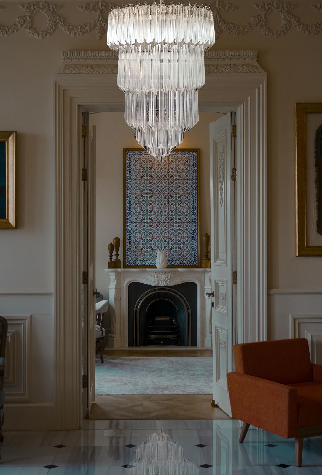 photo vinterior Elegant Stylish Murano Glass Chandeliers   112 Transparent Quadriedri