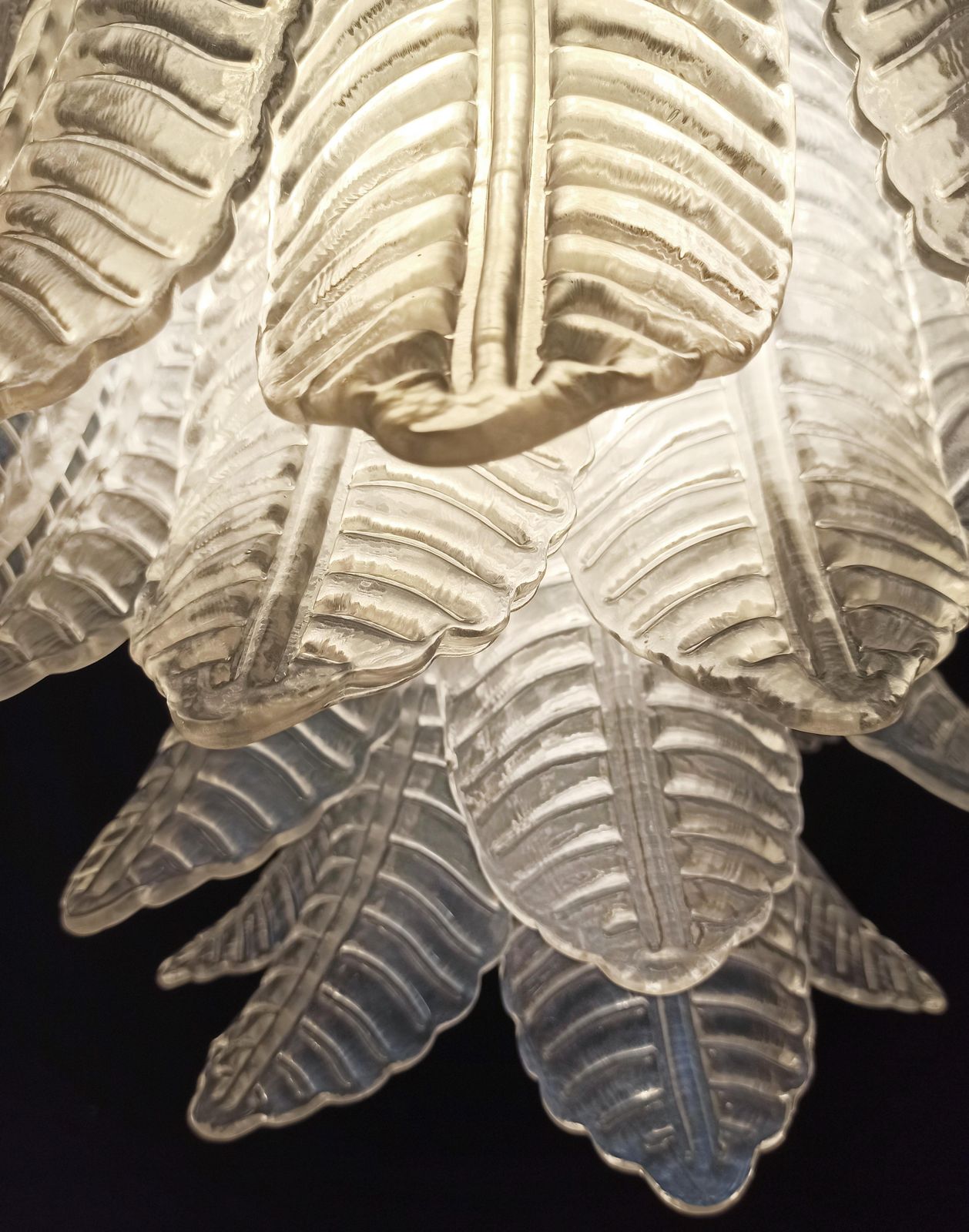 Precious Italian Murano Six Tier Opaline Ferns Glass Chandelier, 36 Opal Glasses photo 3460.0