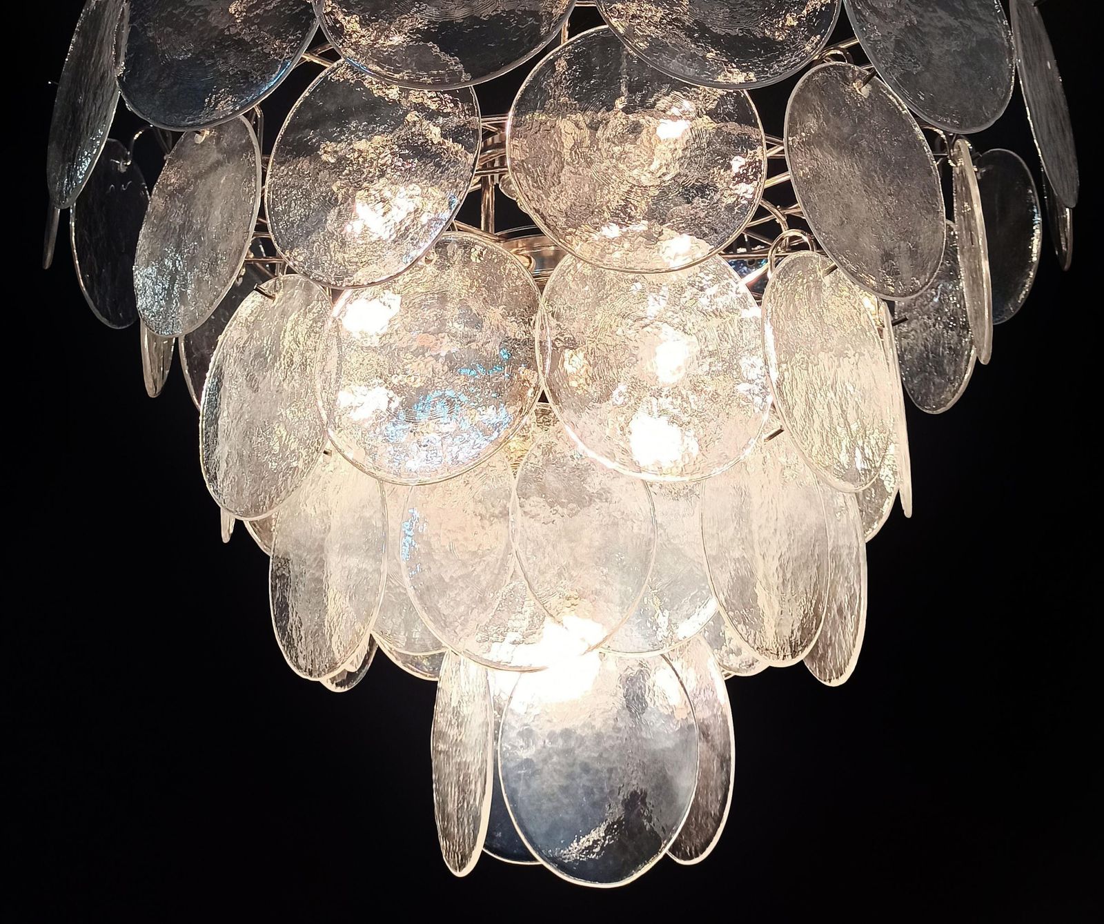 Lighting Beautiful High Quality Murano Chandeliers Space Age   57 Iridescent Glassess photo