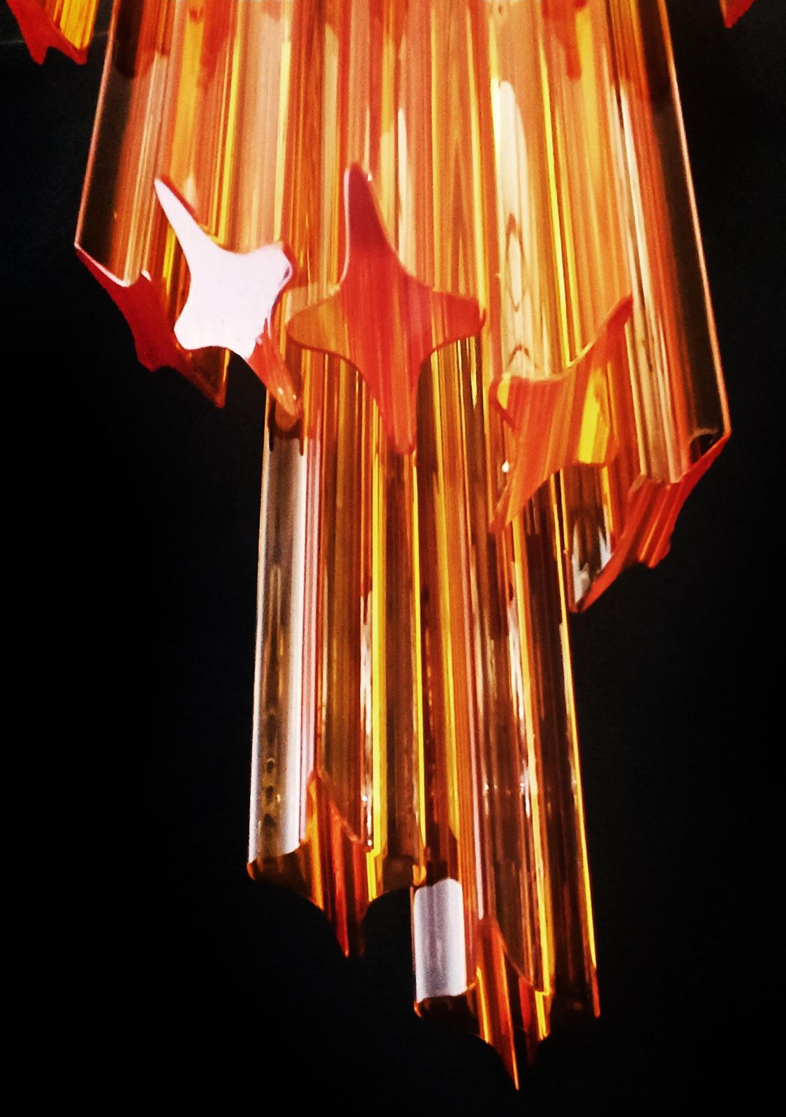 photo for sale Elegant Vintage Murano Wall Sconce   32 Quadriedri Transparent And Amber Prism