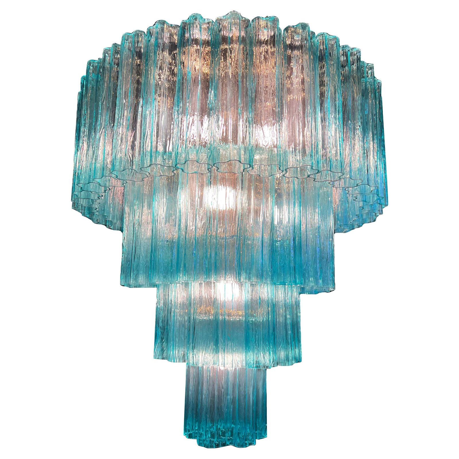 Elegant Italian Blue Chandelier By Valentina Planta, Murano