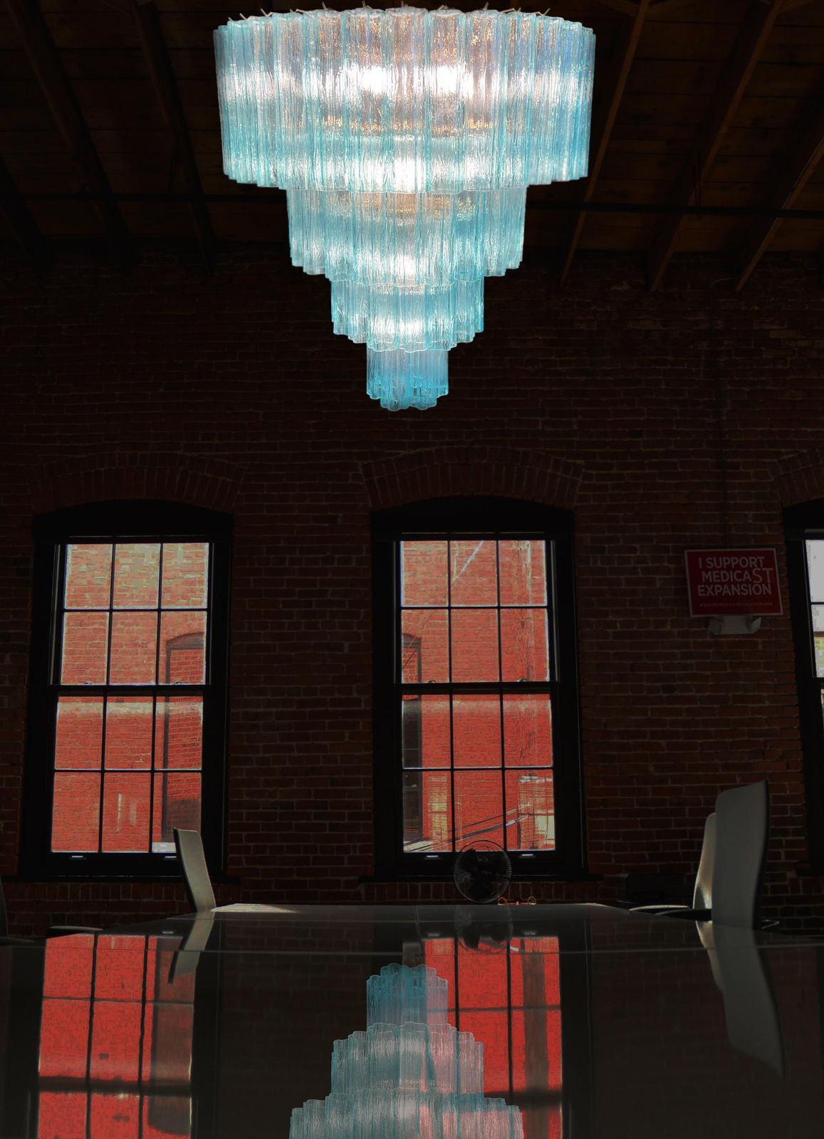 Elegant Italian Blue Chandelier By Valentina Planta, Murano photo Lighting