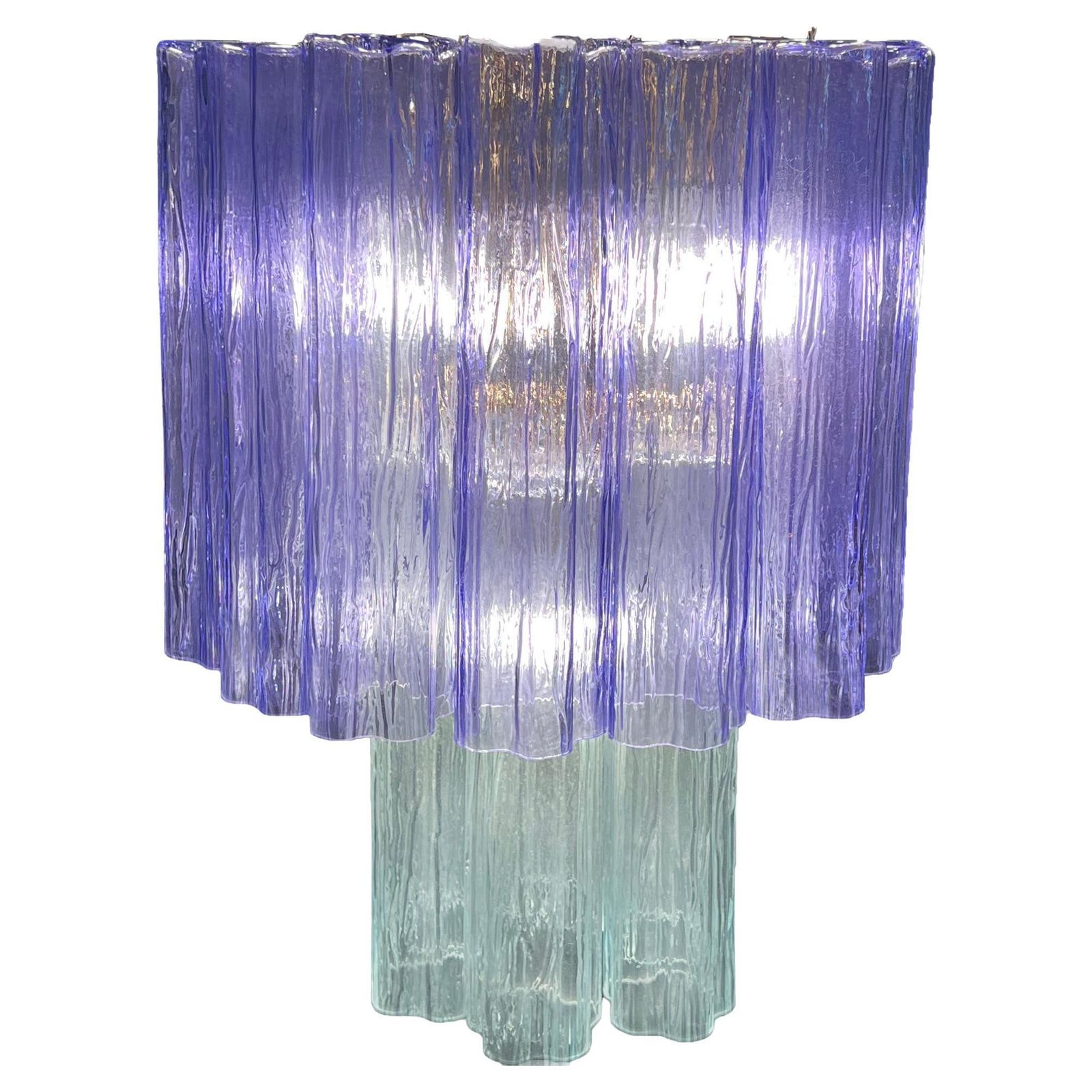 Charming Italian Amethyst & Clear Chandelier By Valentina Planta, Murano