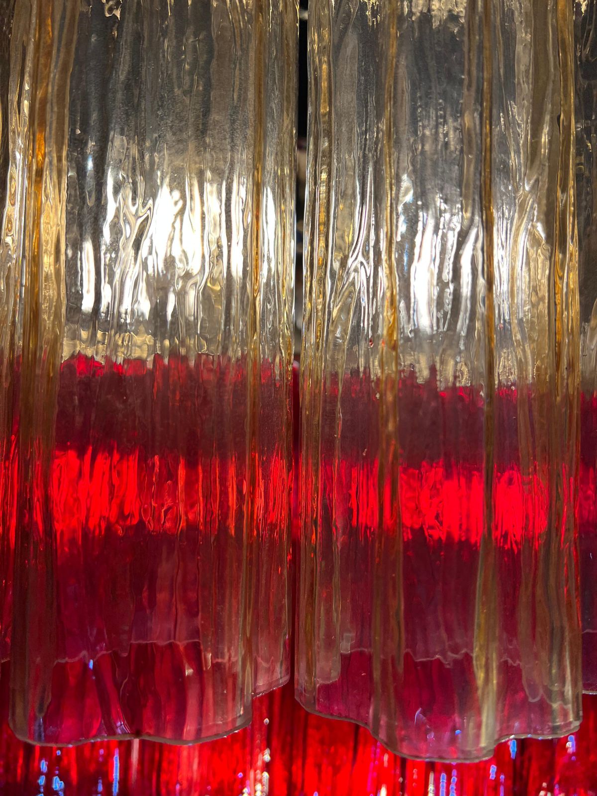 Amazing Italian Red And Gold Chandelier By Valentina Planta, Murano photo 1999.0