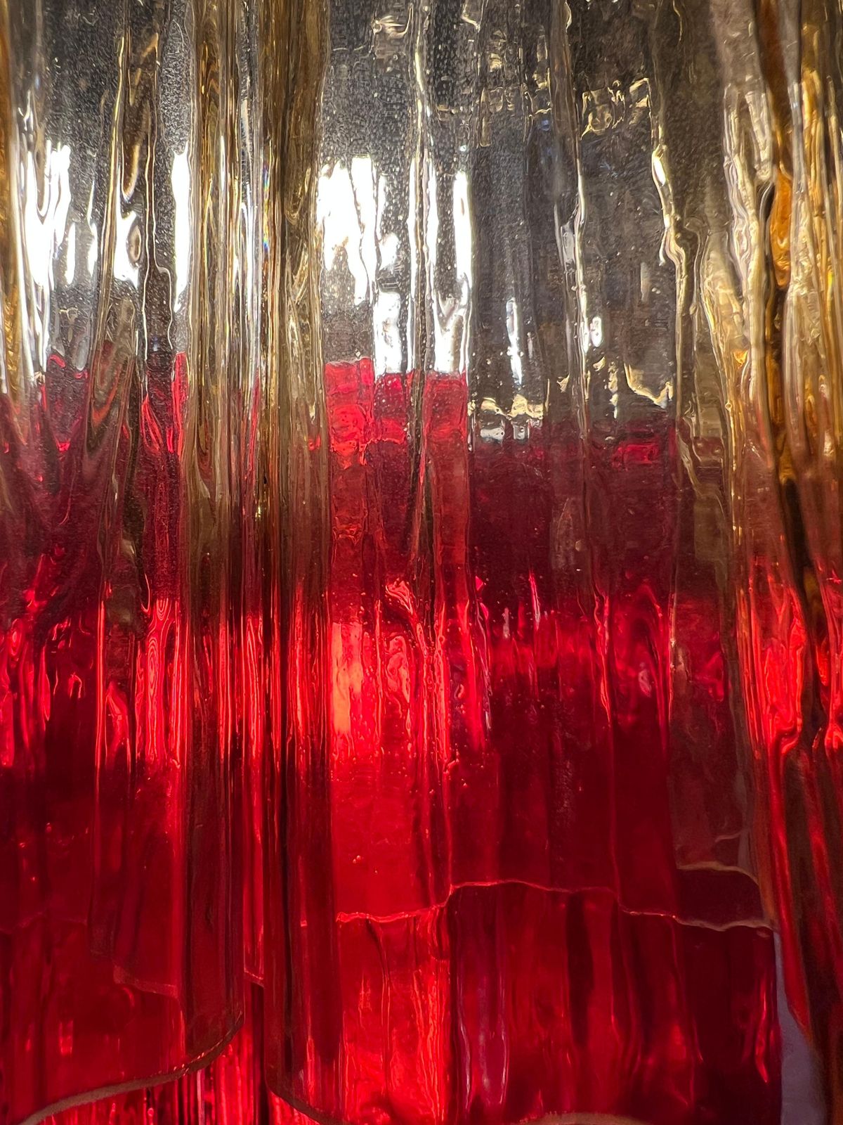 Amazing Italian Red And Gold Chandelier By Valentina Planta, Murano photo buy