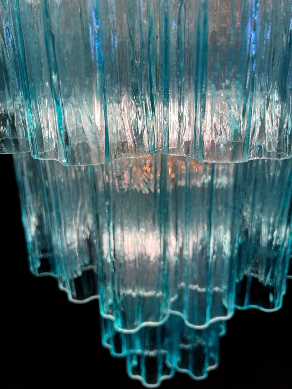 5767.0 Elegant Italian Blue Chandelier By Valentina Planta, Murano photo