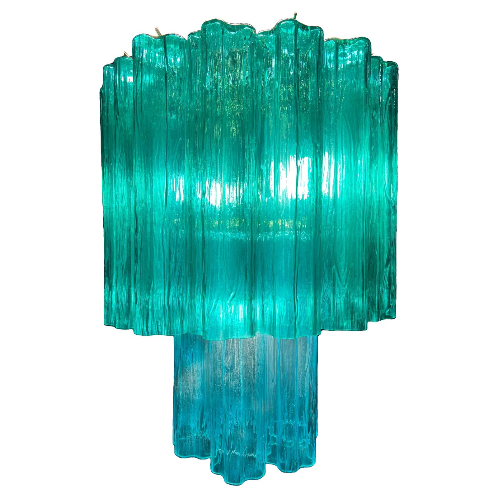 Elegant Italian Emerald Chandelier By Valentina Planta, Murano
