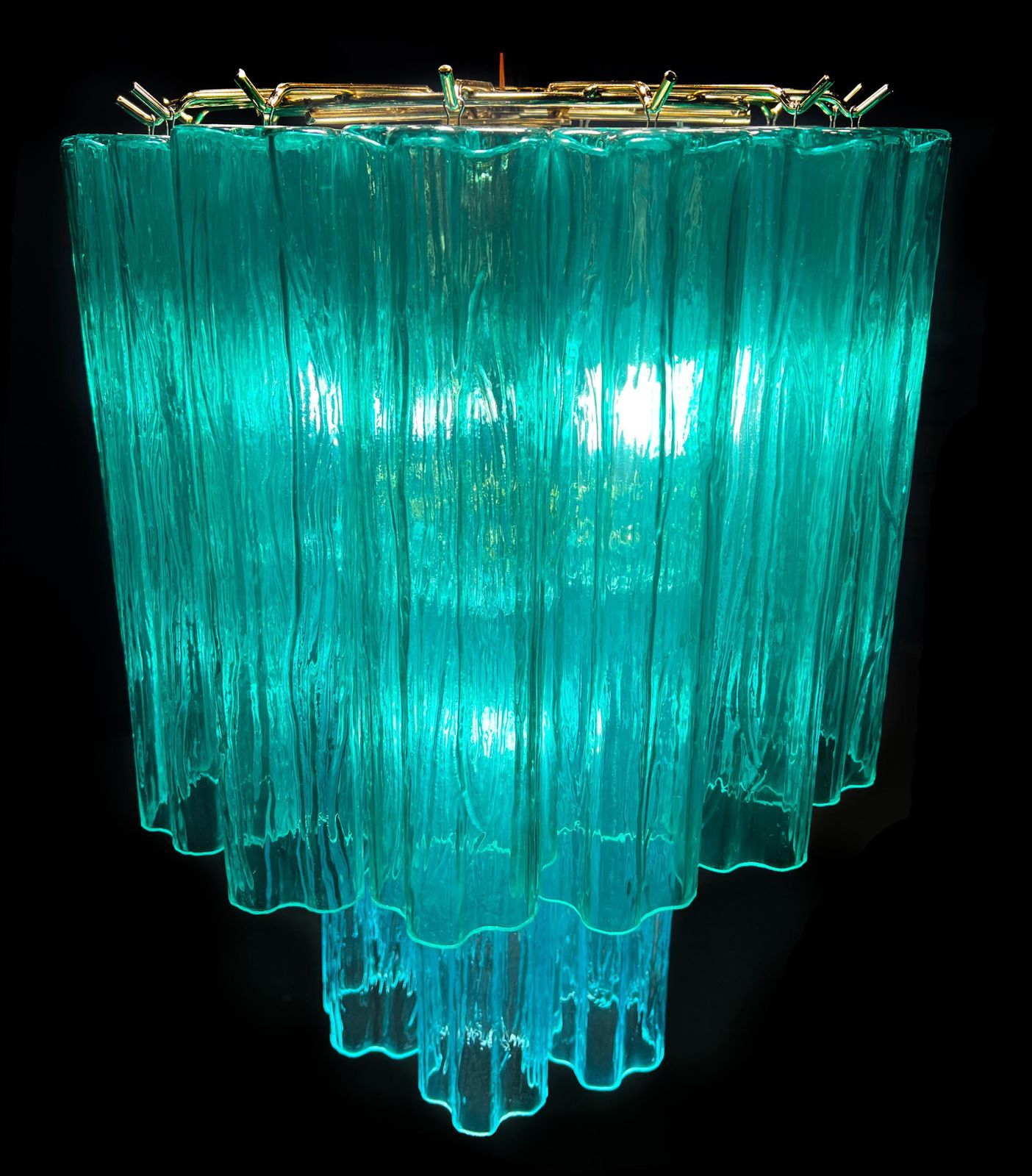 Elegant Italian Emerald Chandelier By Valentina Planta, Murano photo for sale