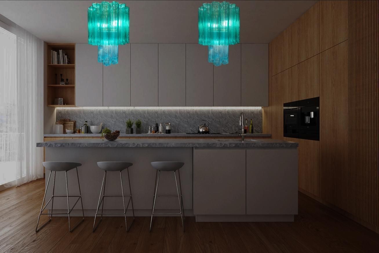 Elegant Italian Emerald Chandelier By Valentina Planta, Murano photo Lighting