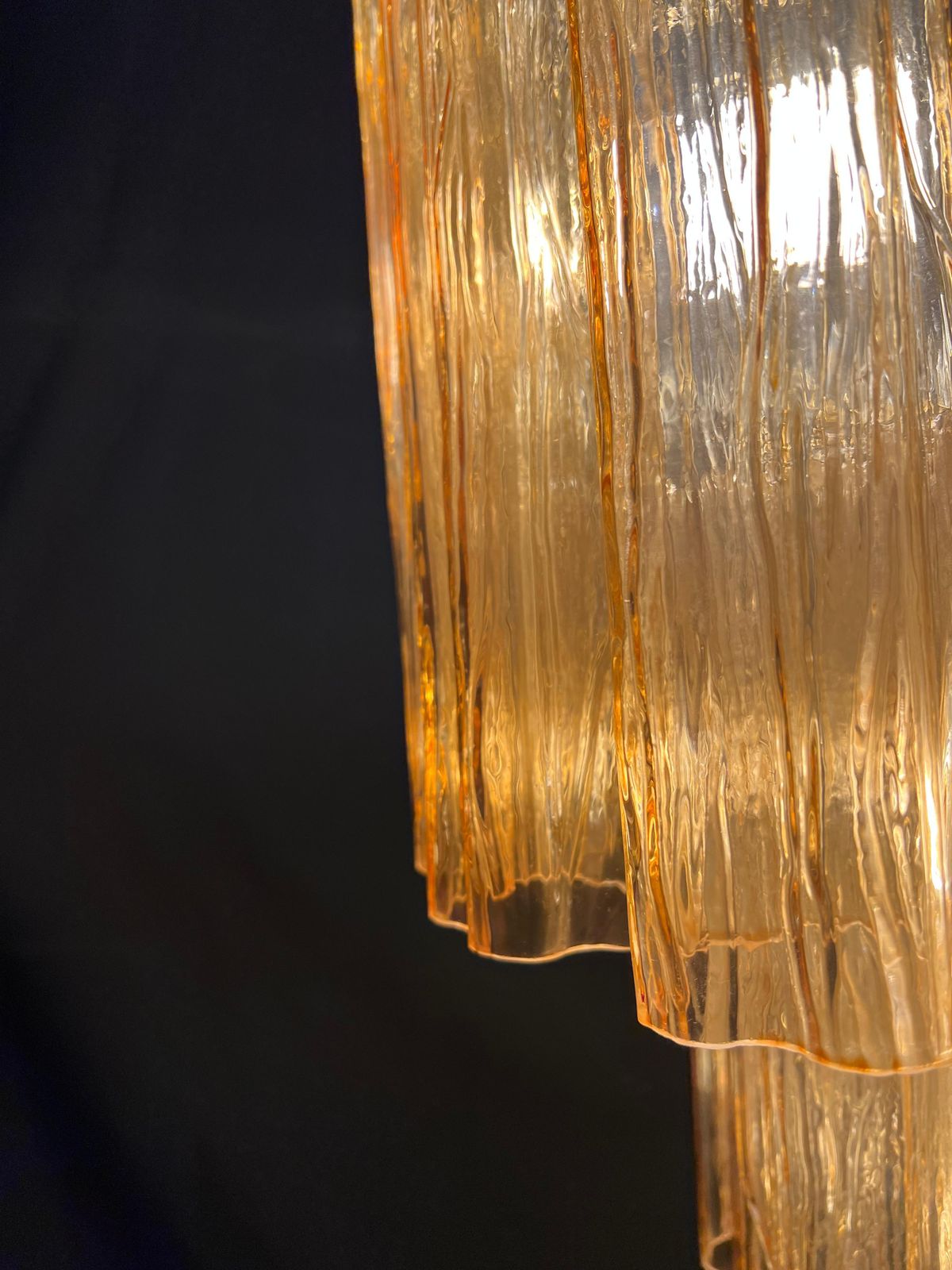 photo vintage Charming Italian Amber Chandelier By Valentina Planta. Murano