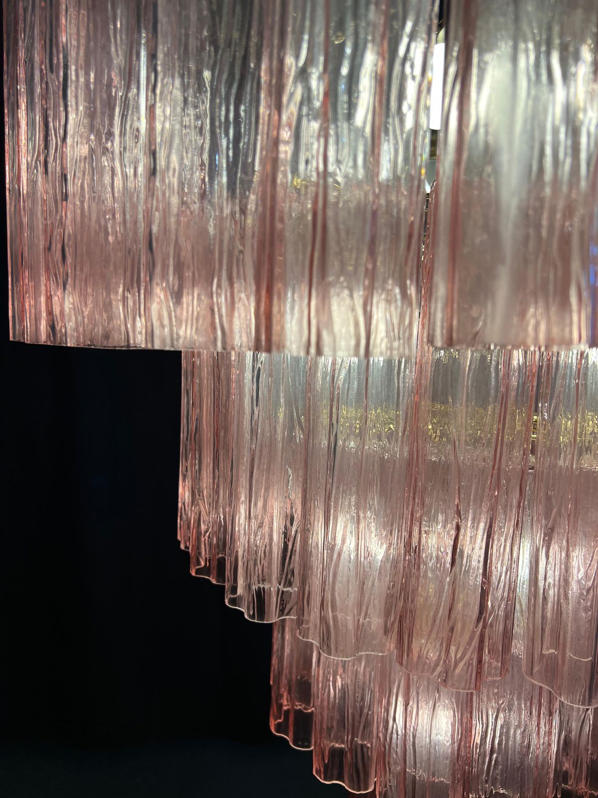 Lighting Charming Talian Pink Chandelier By Valentina Planta, Murano photo